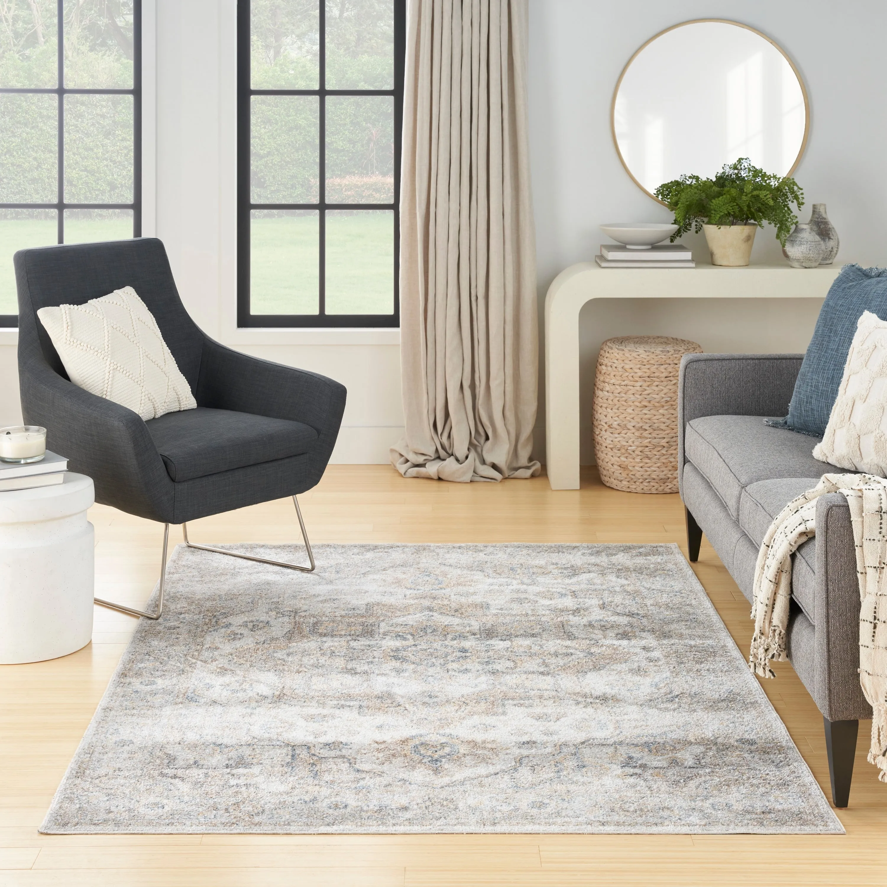Nourison Astra Machine Washable Distressed Area Rug