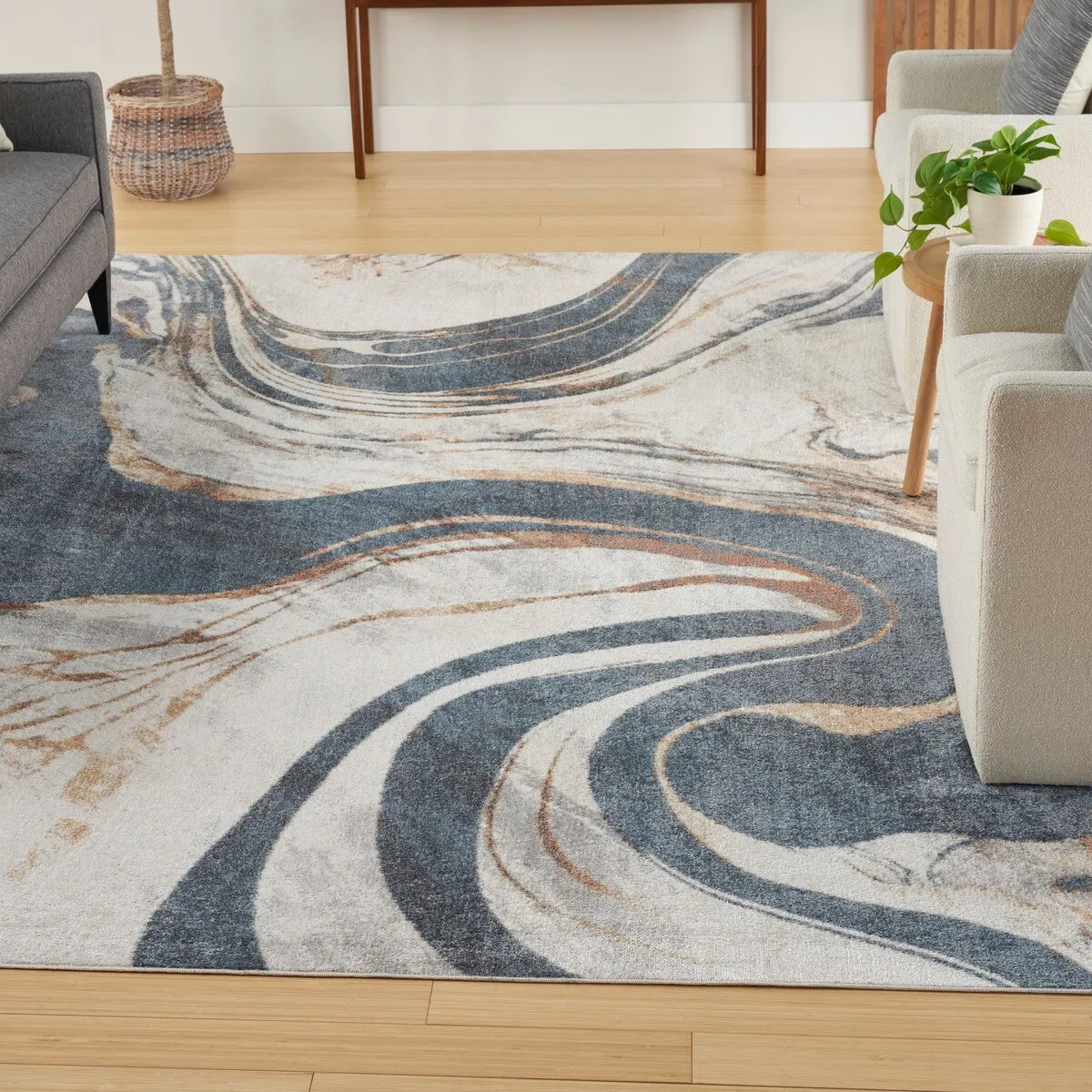 Nourison Astra Machine Washable Indoor only Abstract Area Rug