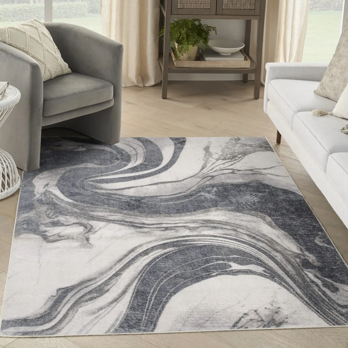 Nourison Astra Machine Washable Indoor only Abstract Area Rug