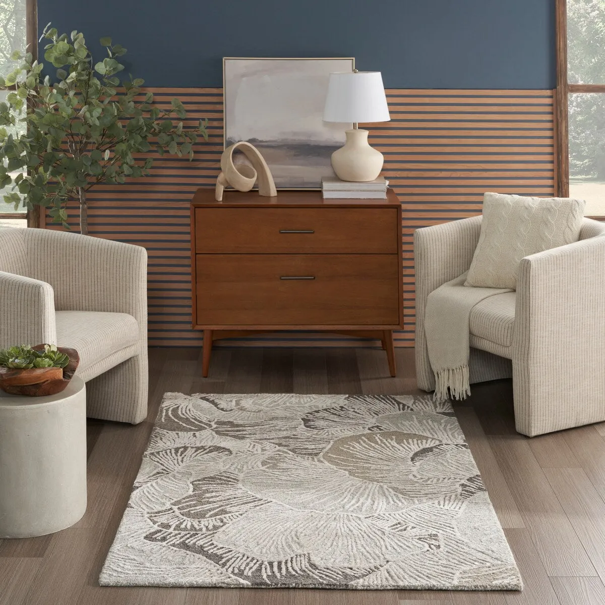 Nourison Avra Indoor only Floral Handmade Wool Area Rug