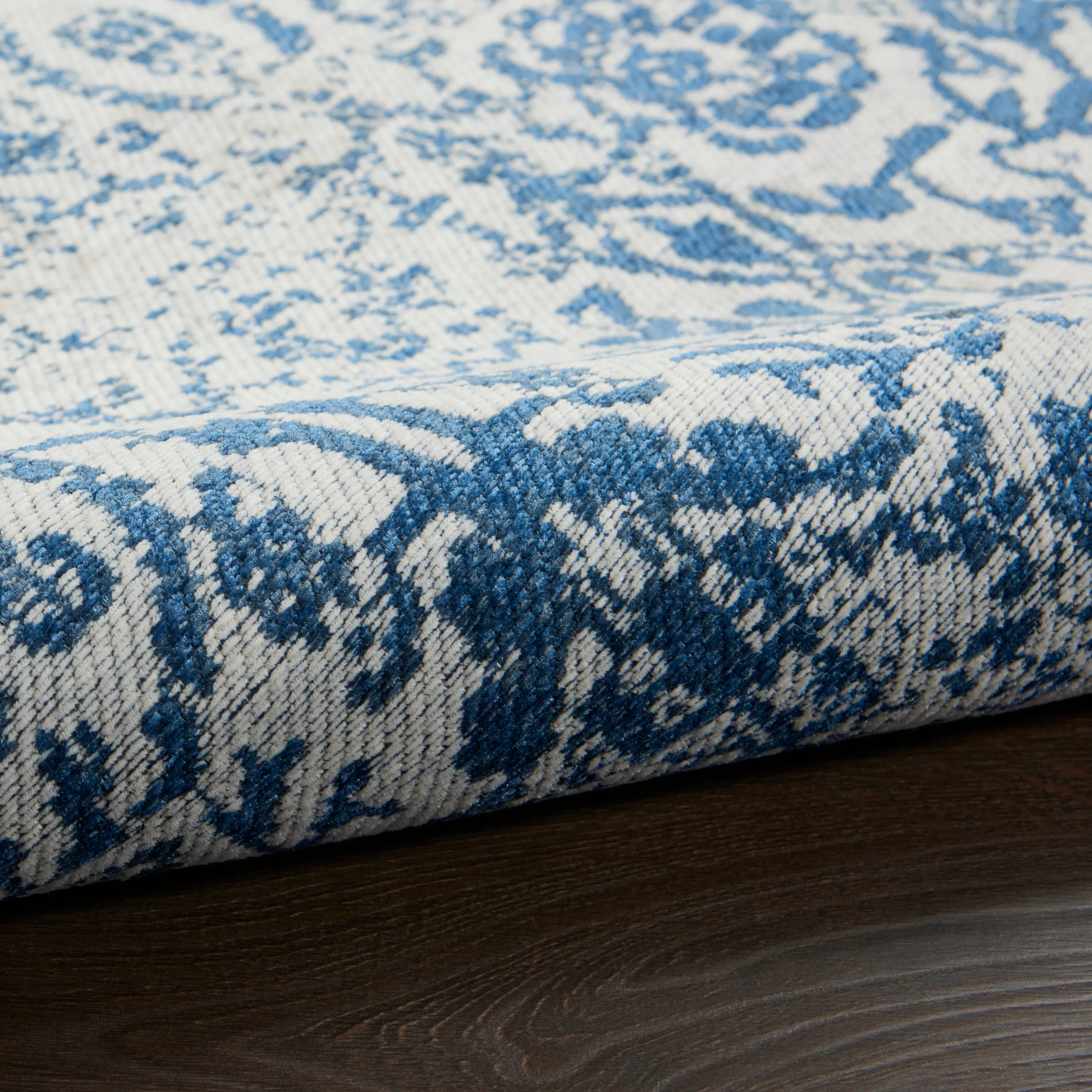 Nourison Damask Distressed Contemporary Area Rug