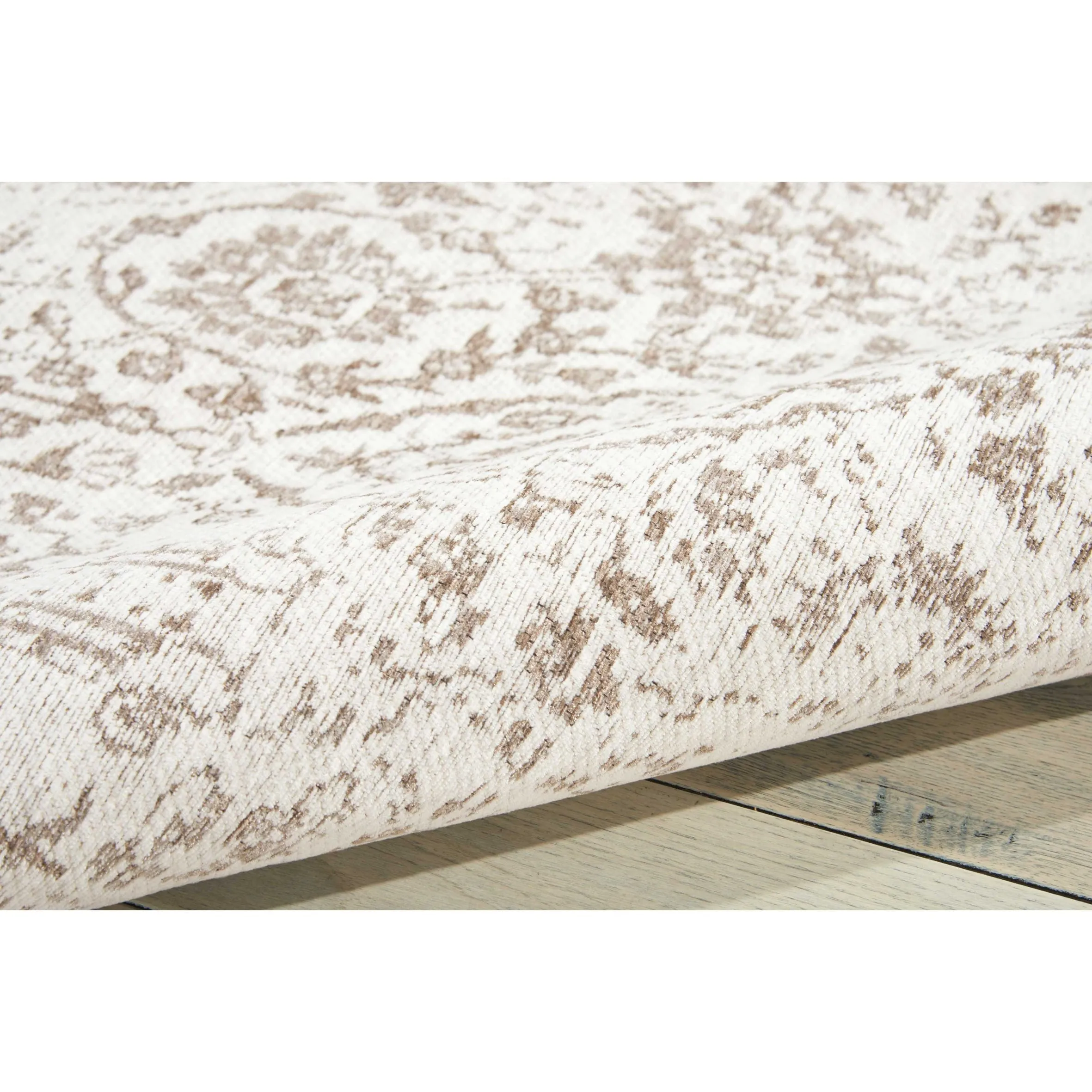 Nourison Damask Distressed Contemporary Area Rug