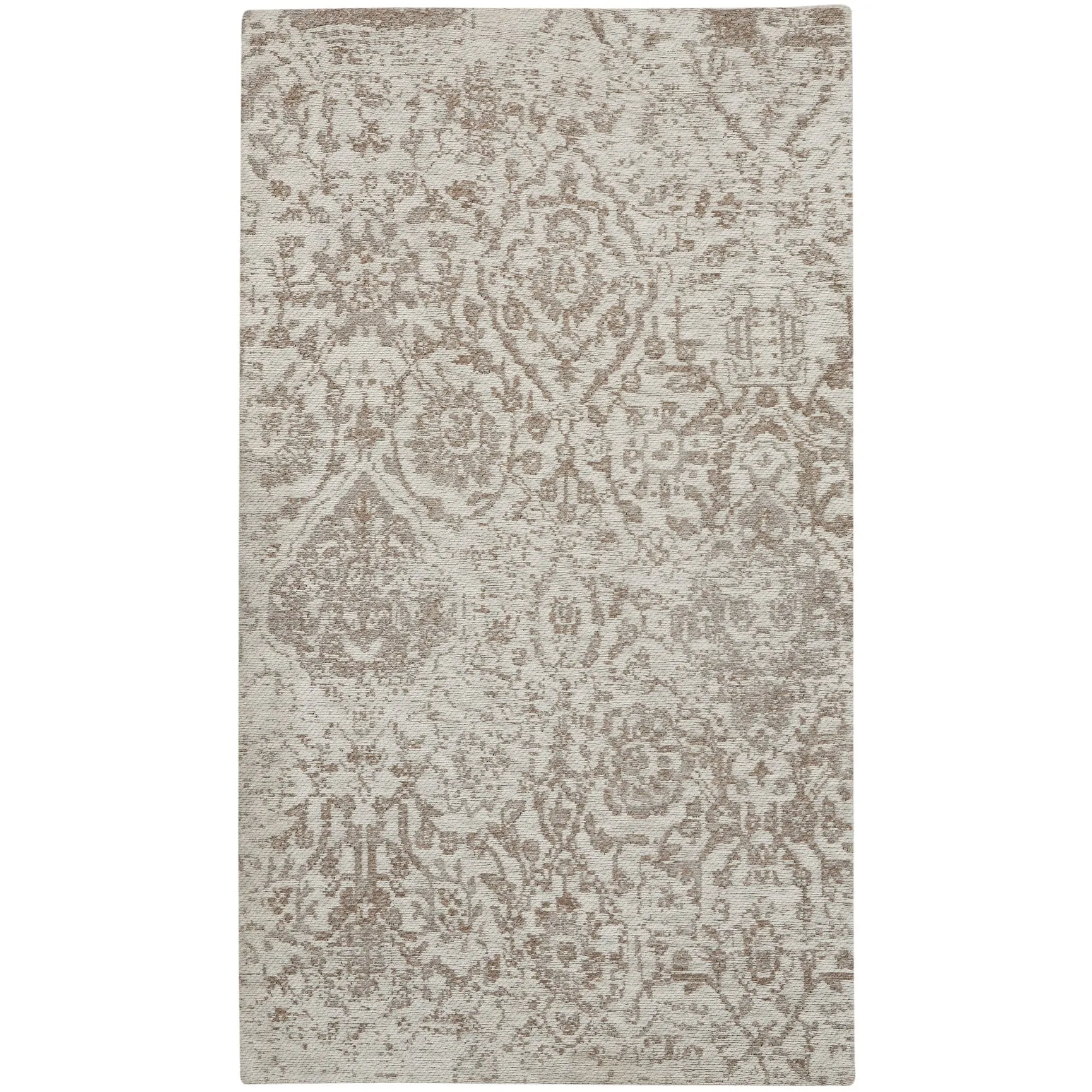 Nourison Damask Distressed Contemporary Area Rug