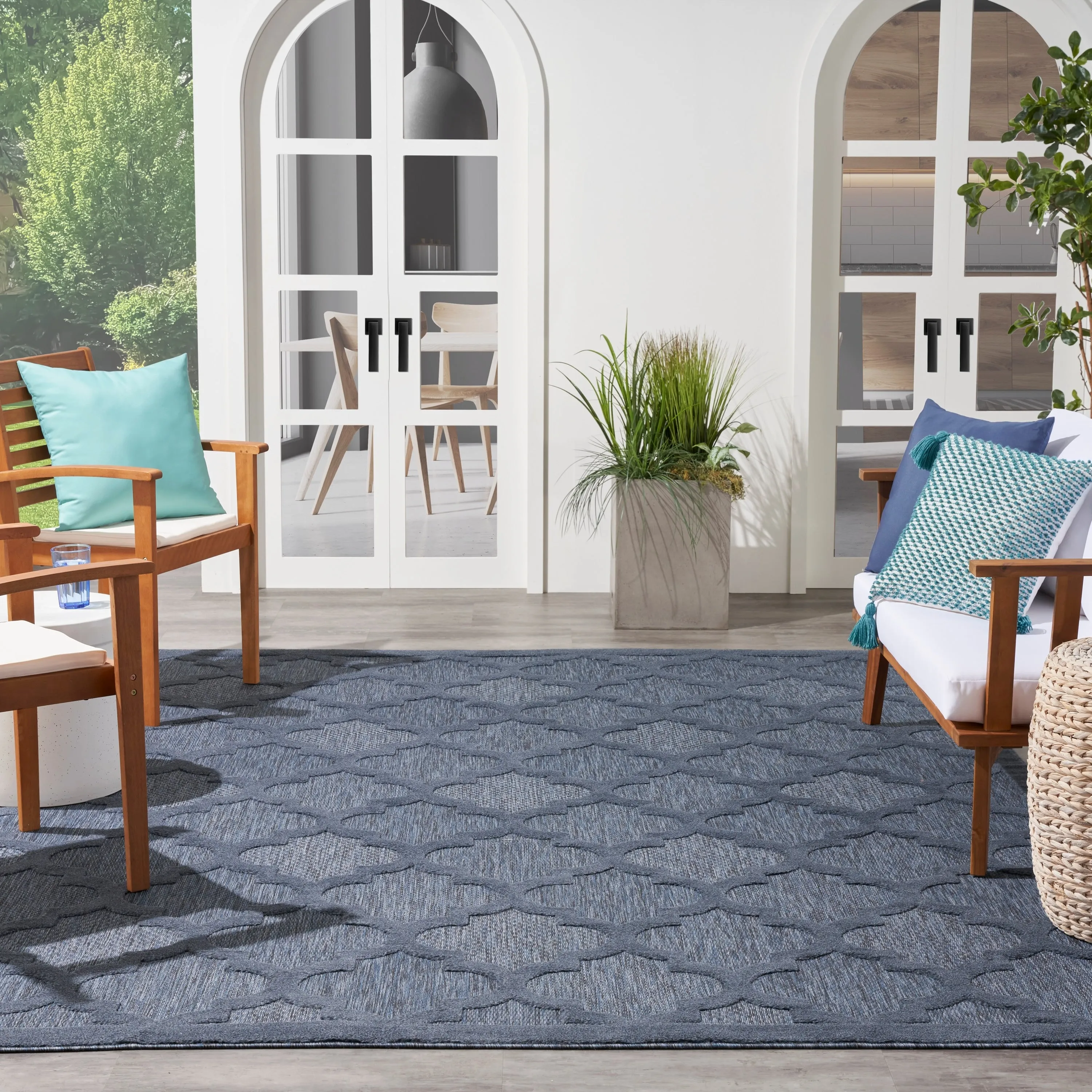 Nourison Easy Care Indoor/Outdoor Moroccan Trellis Area Rug