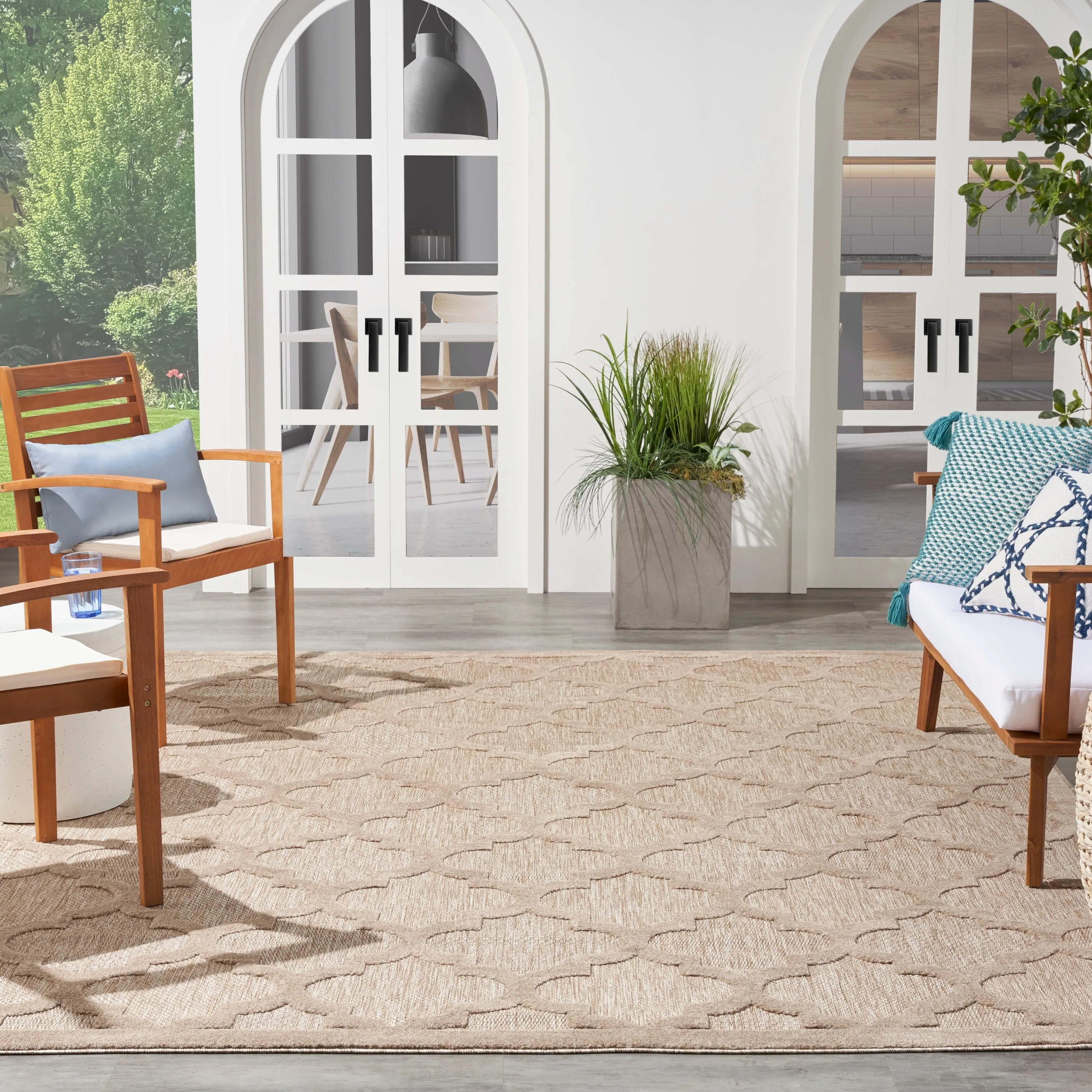 Nourison Easy Care Indoor/Outdoor Moroccan Trellis Area Rug
