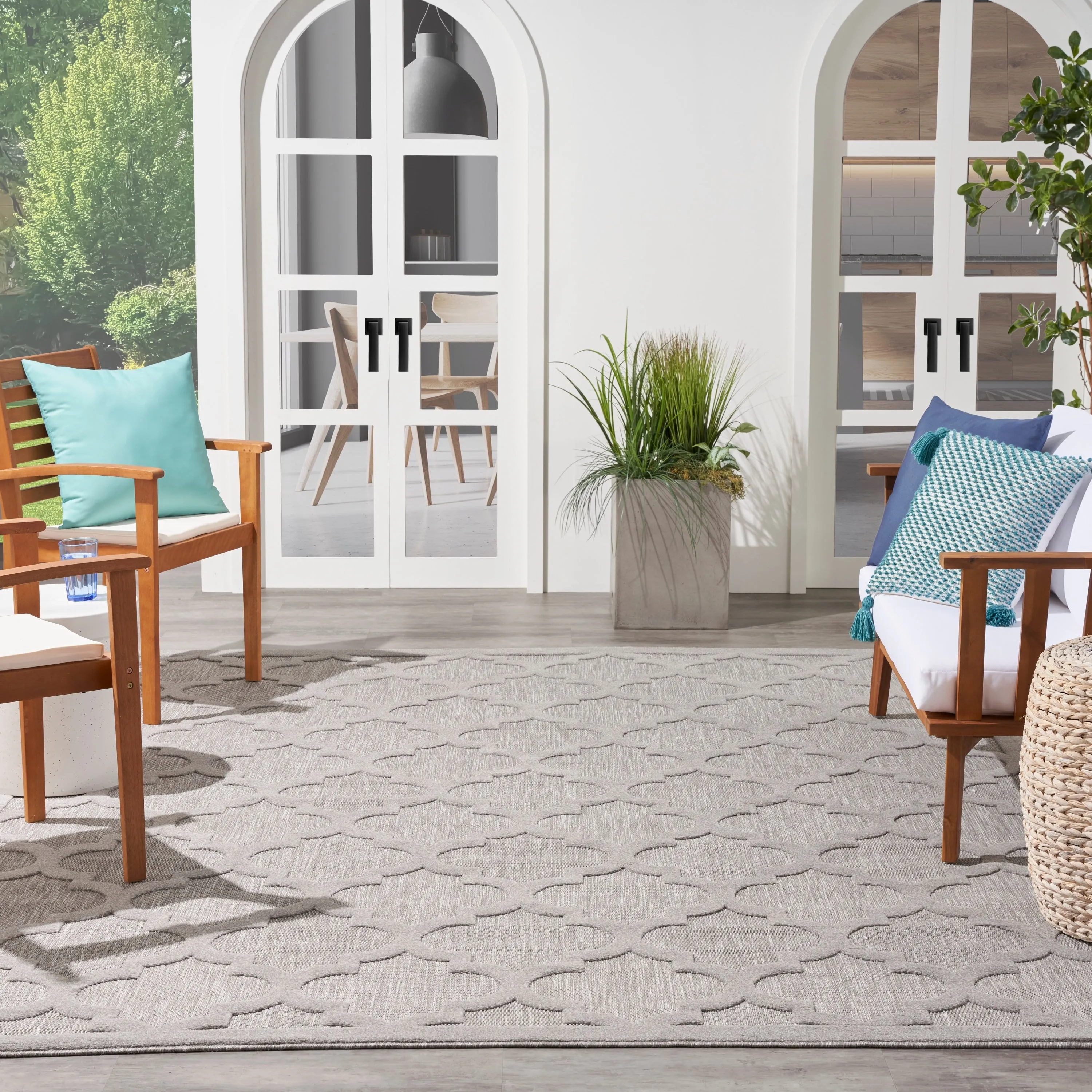 Nourison Easy Care Indoor/Outdoor Moroccan Trellis Area Rug