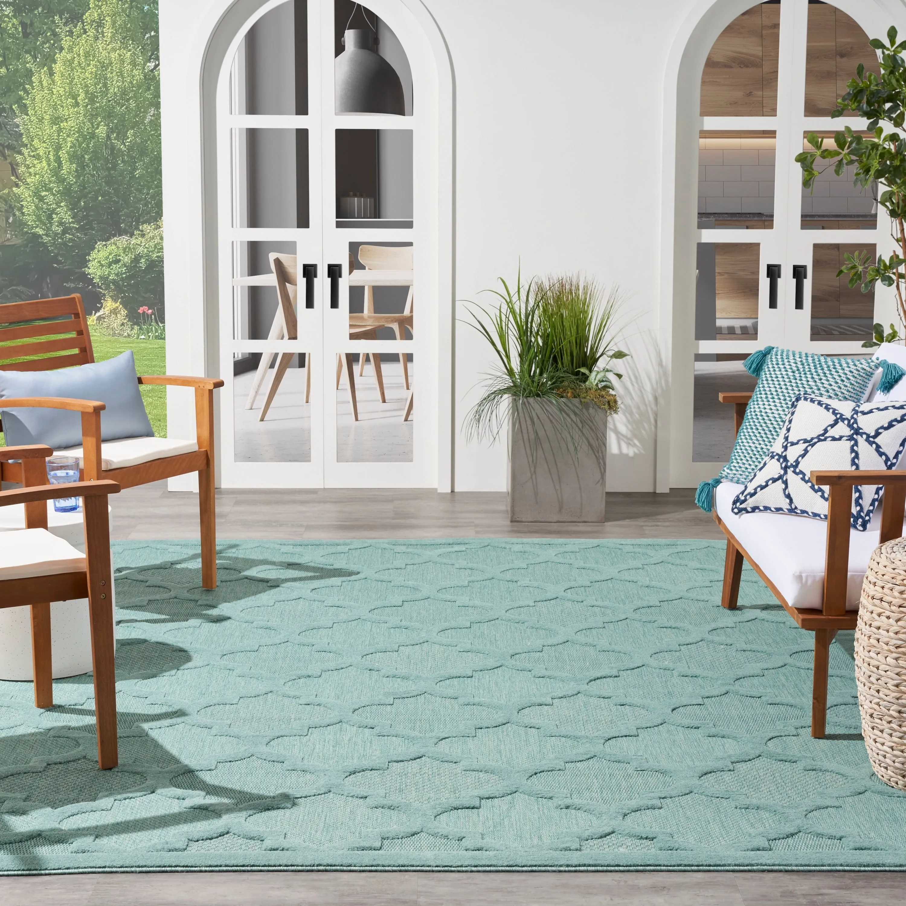 Nourison Easy Care Indoor/Outdoor Moroccan Trellis Area Rug