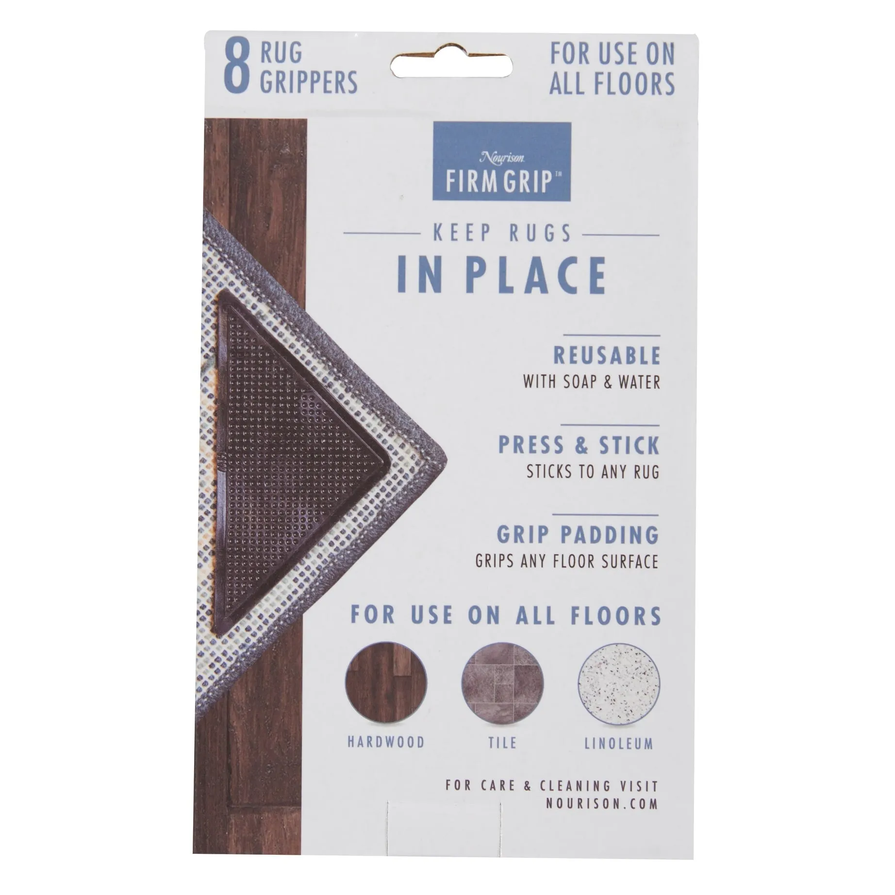 Nourison Firm Grip Anti Slip Rug Gripper - Black - 6 x 3