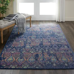 Nourison Global Vintage Navy/Multicolor Moroccan Area Rug