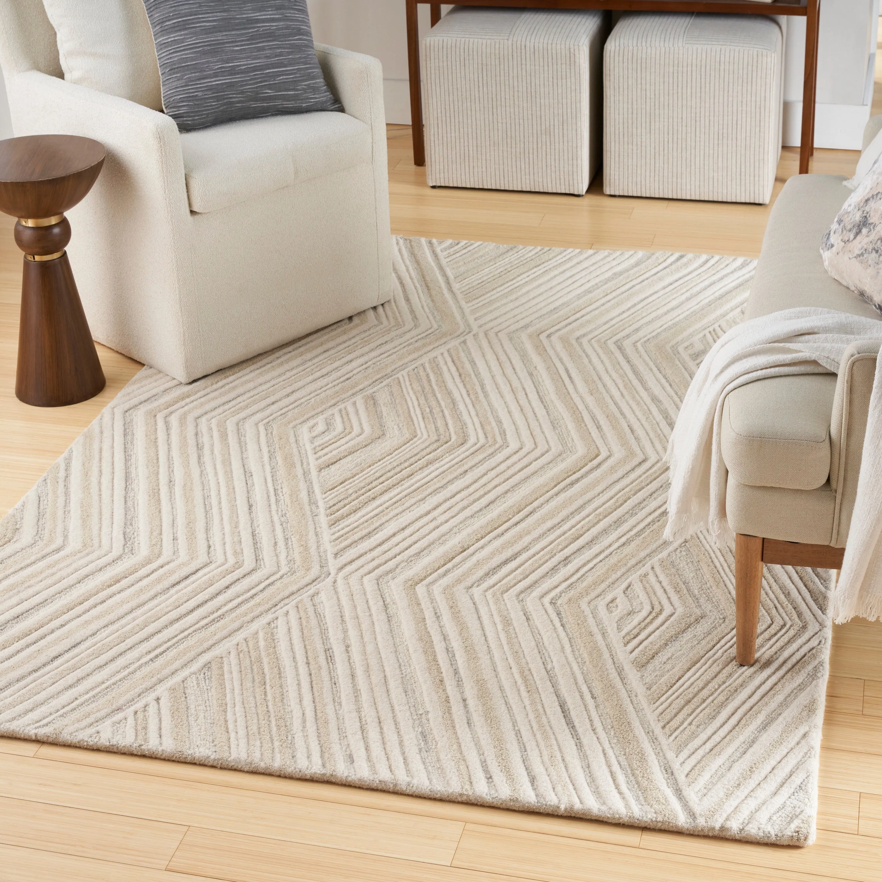 Nourison Graceful Indoor only Geometric Wool Area Rug