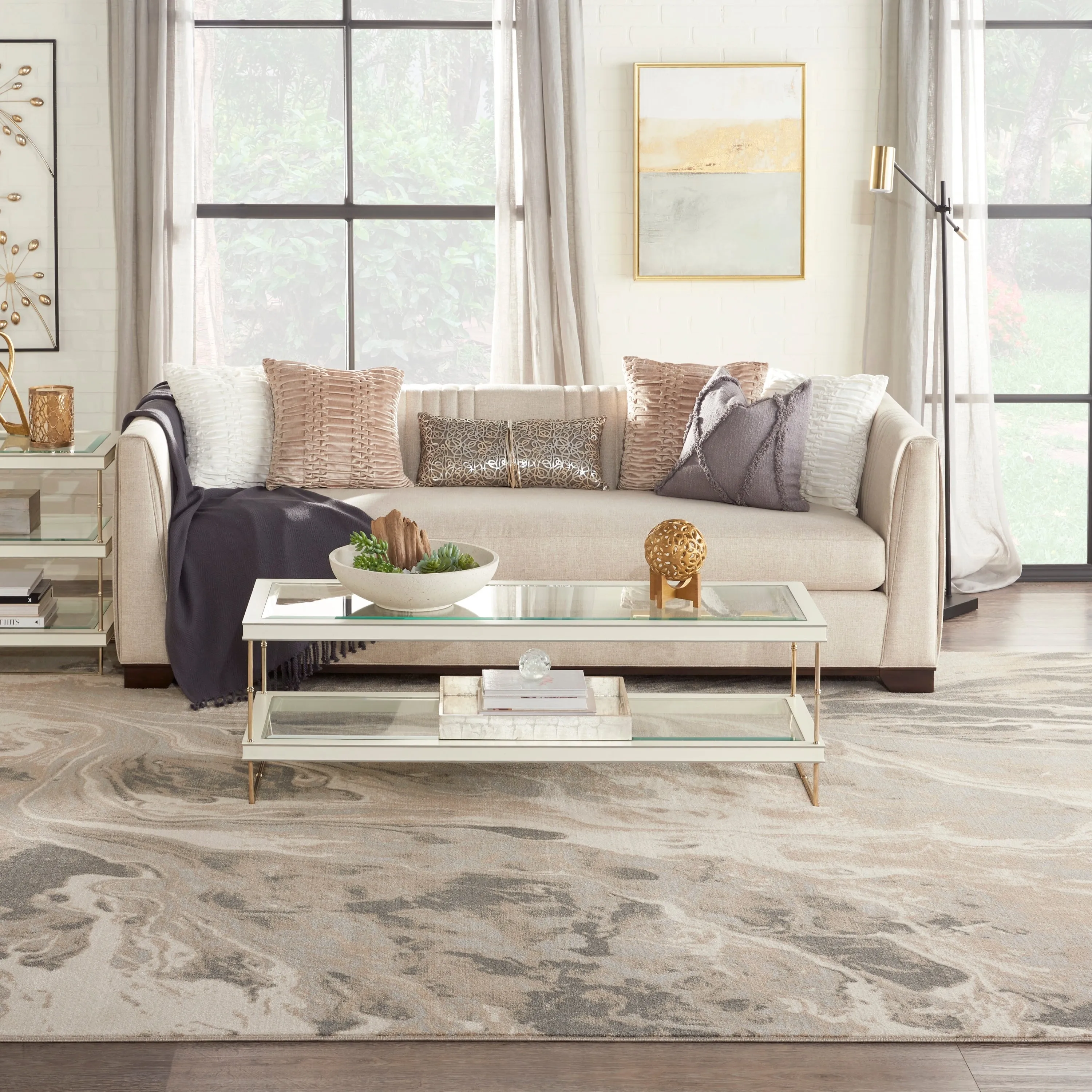 Nourison Home Neutral Modern Abstract Area Rug