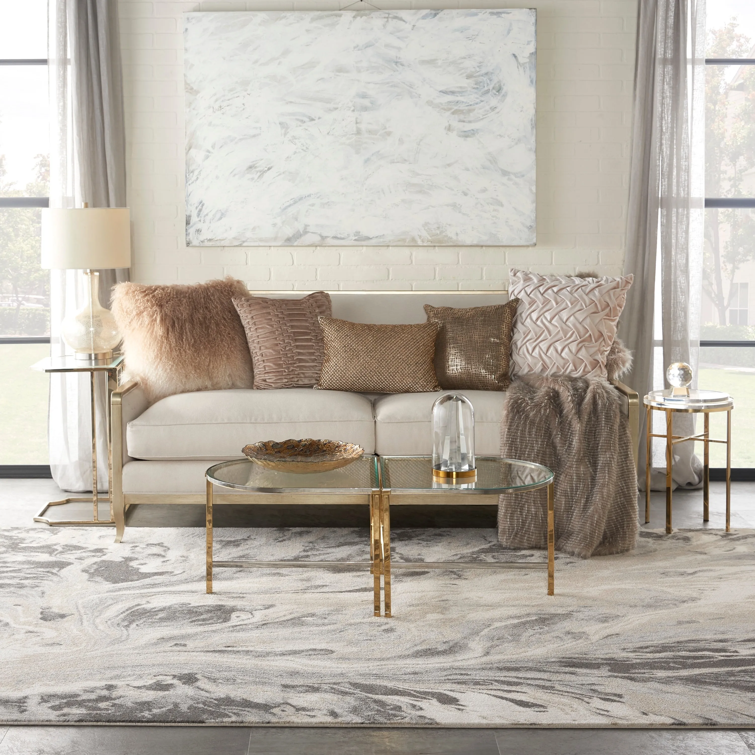 Nourison Home Neutral Modern Abstract Area Rug