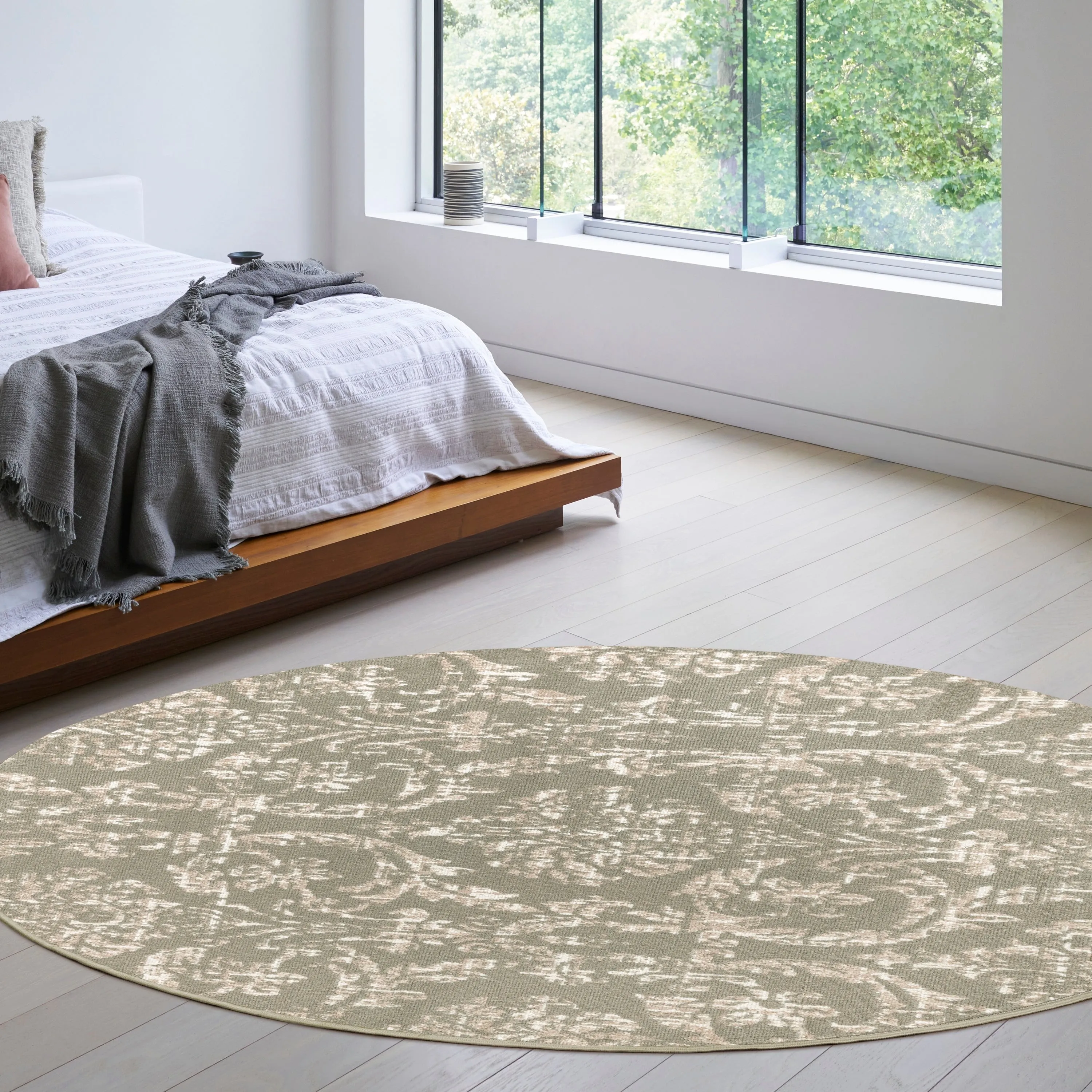 Nourison Jubilant Vintage Farmhouse Damask Area Rug