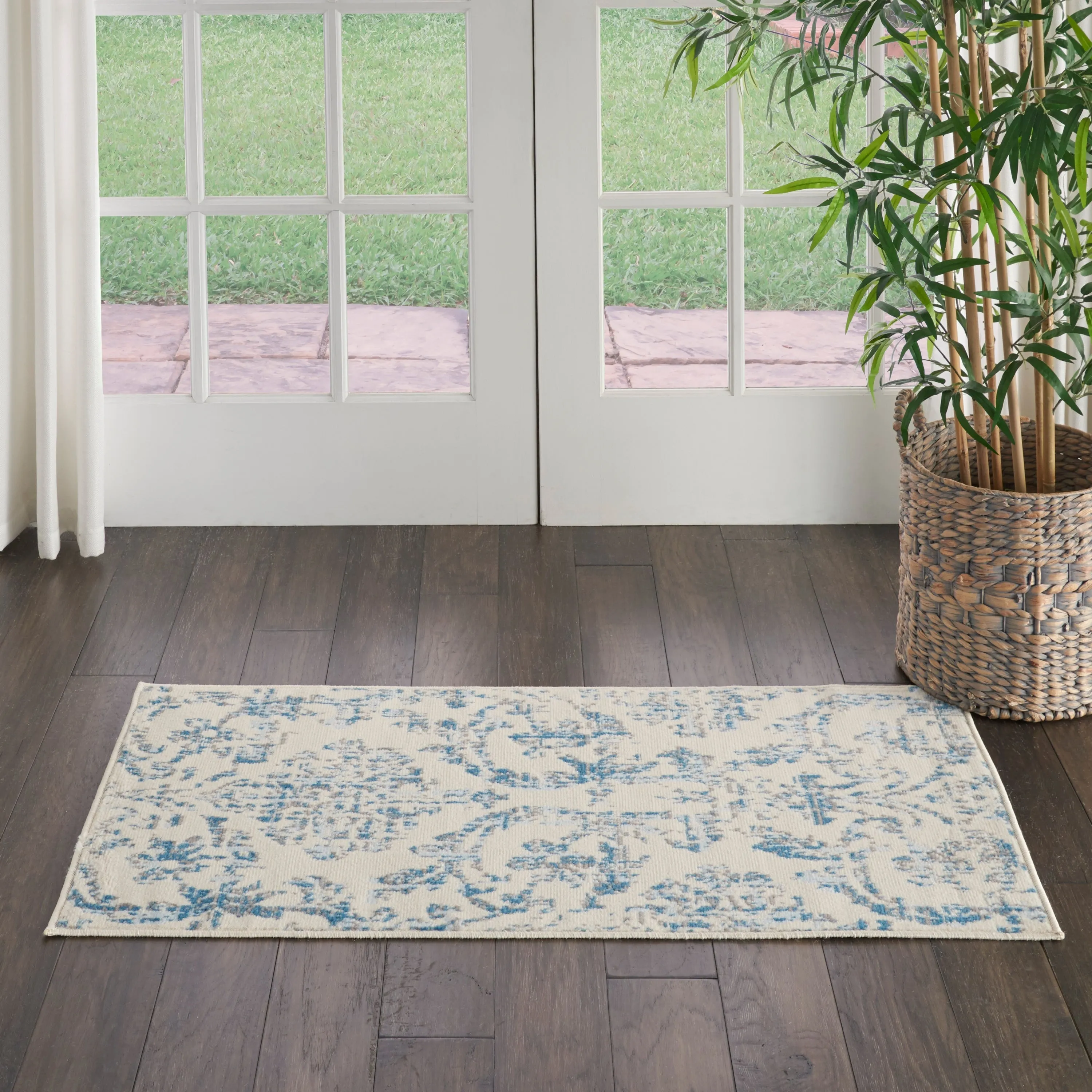Nourison Jubilant Vintage Farmhouse Damask Area Rug
