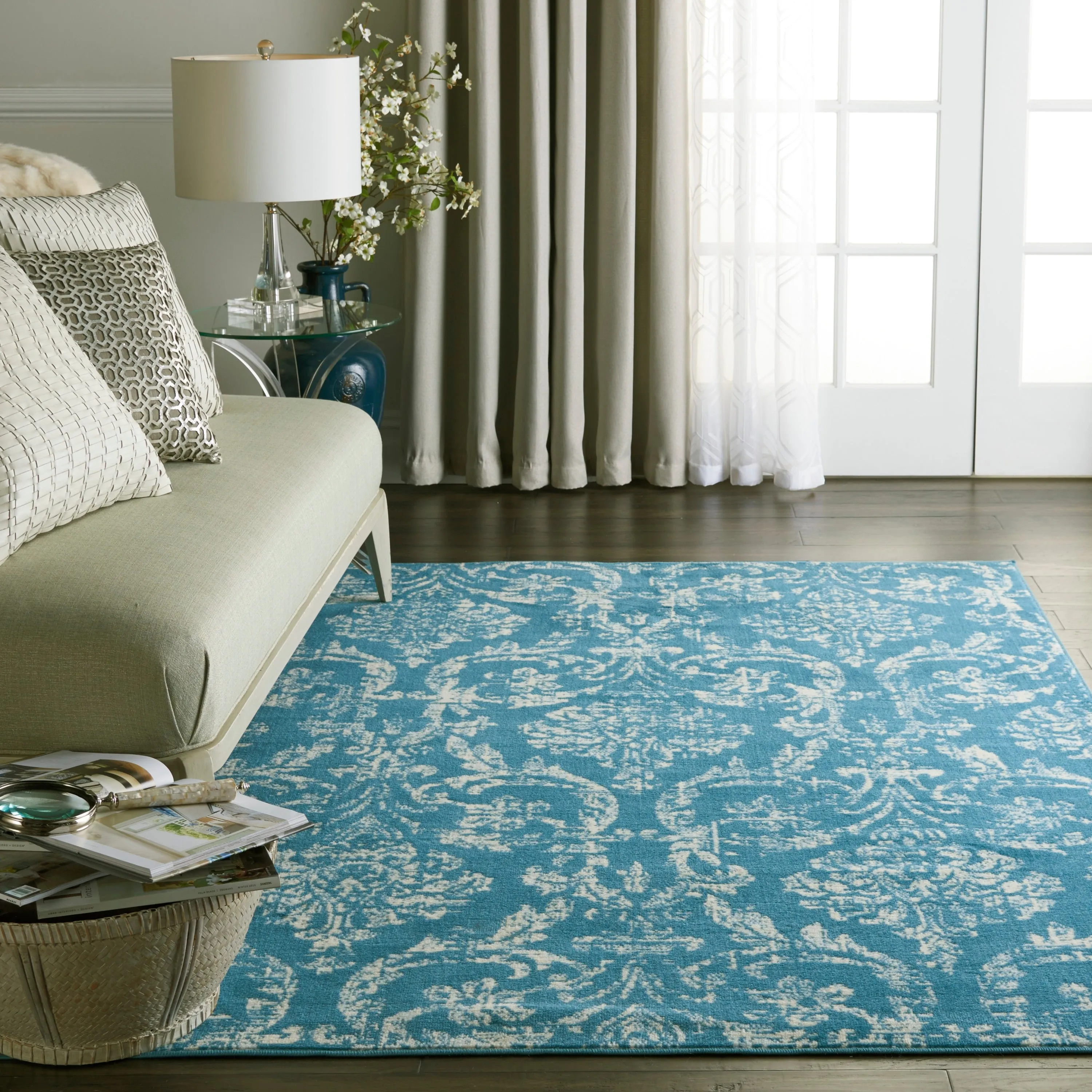 Nourison Jubilant Vintage Farmhouse Damask Area Rug