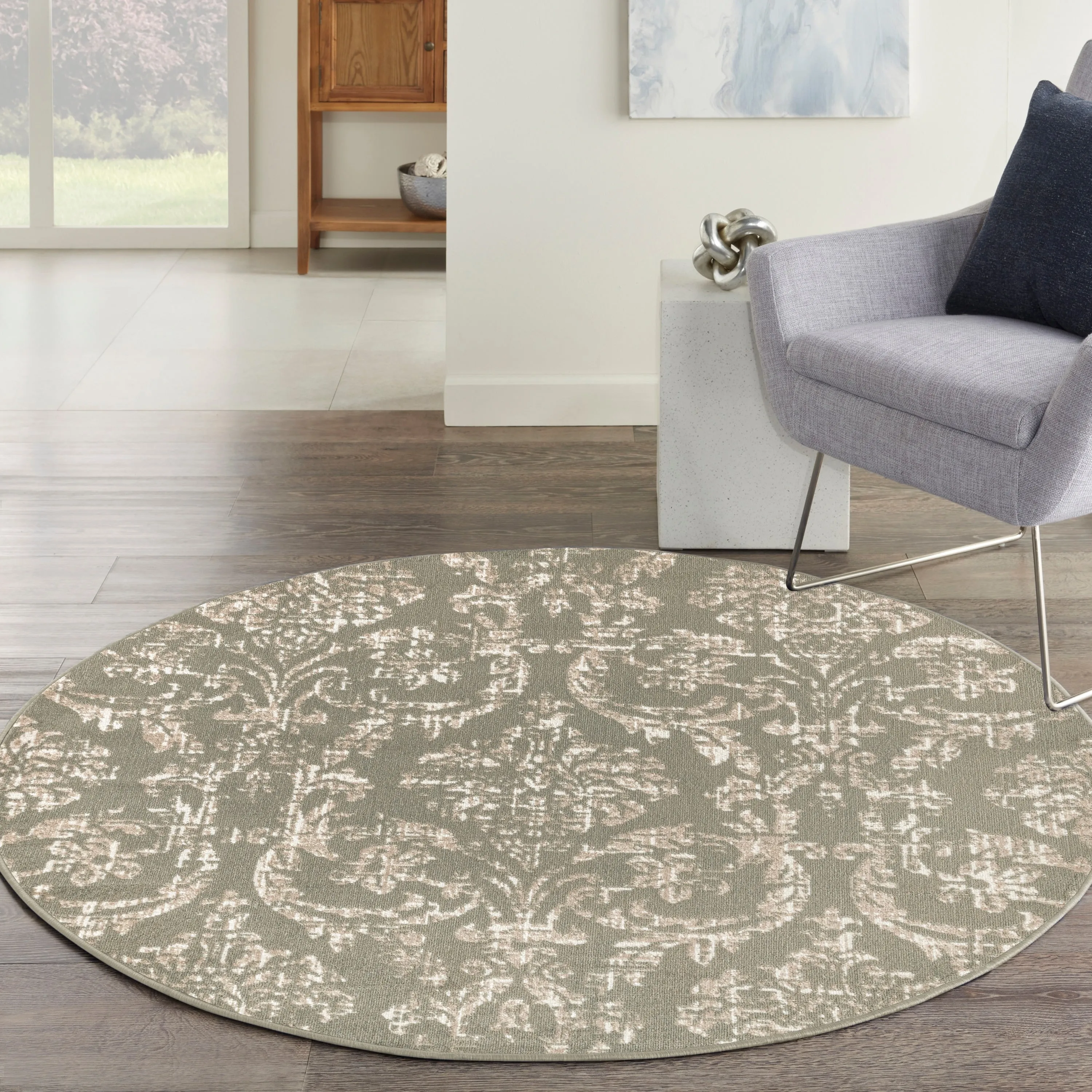 Nourison Jubilant Vintage Farmhouse Damask Area Rug