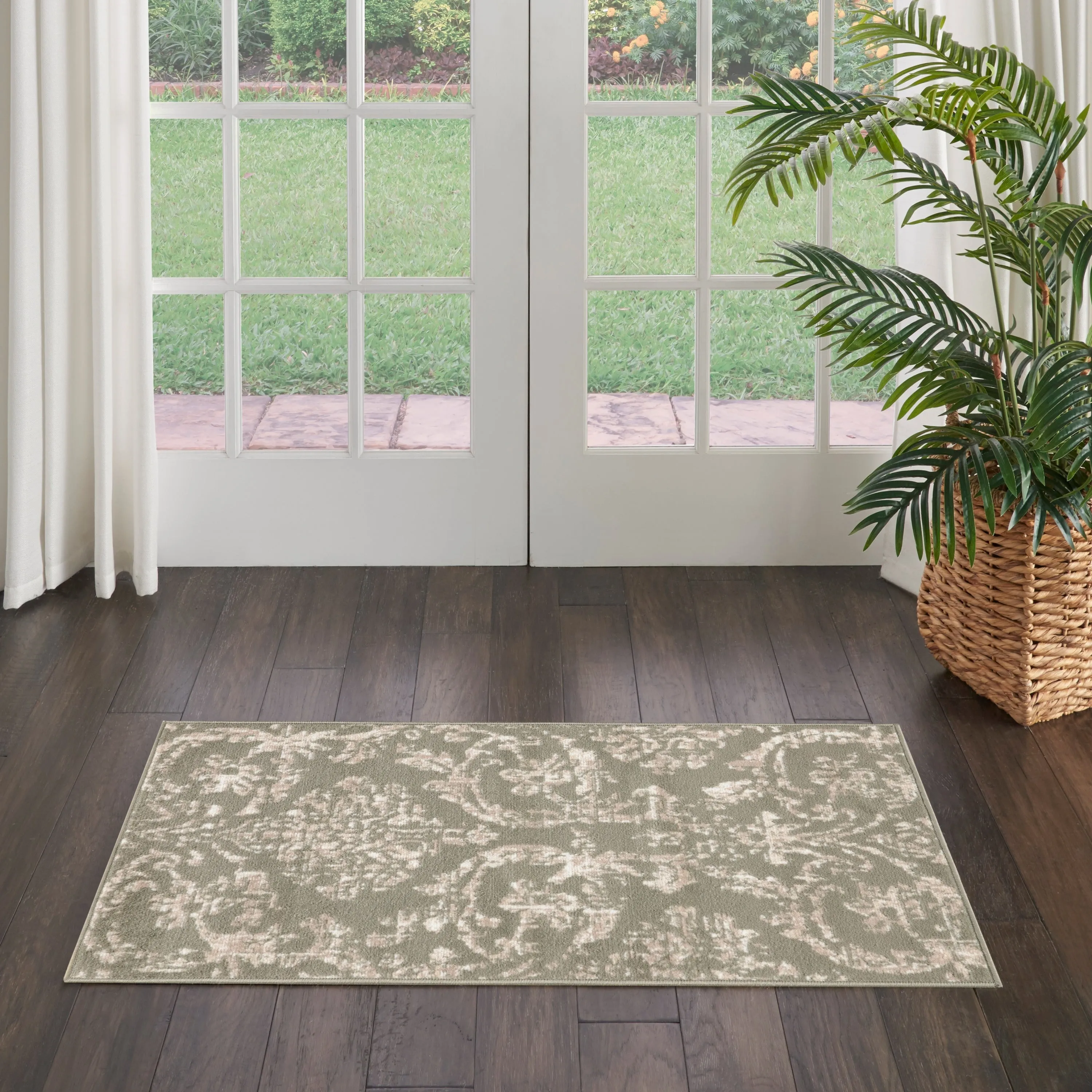 Nourison Jubilant Vintage Farmhouse Damask Area Rug