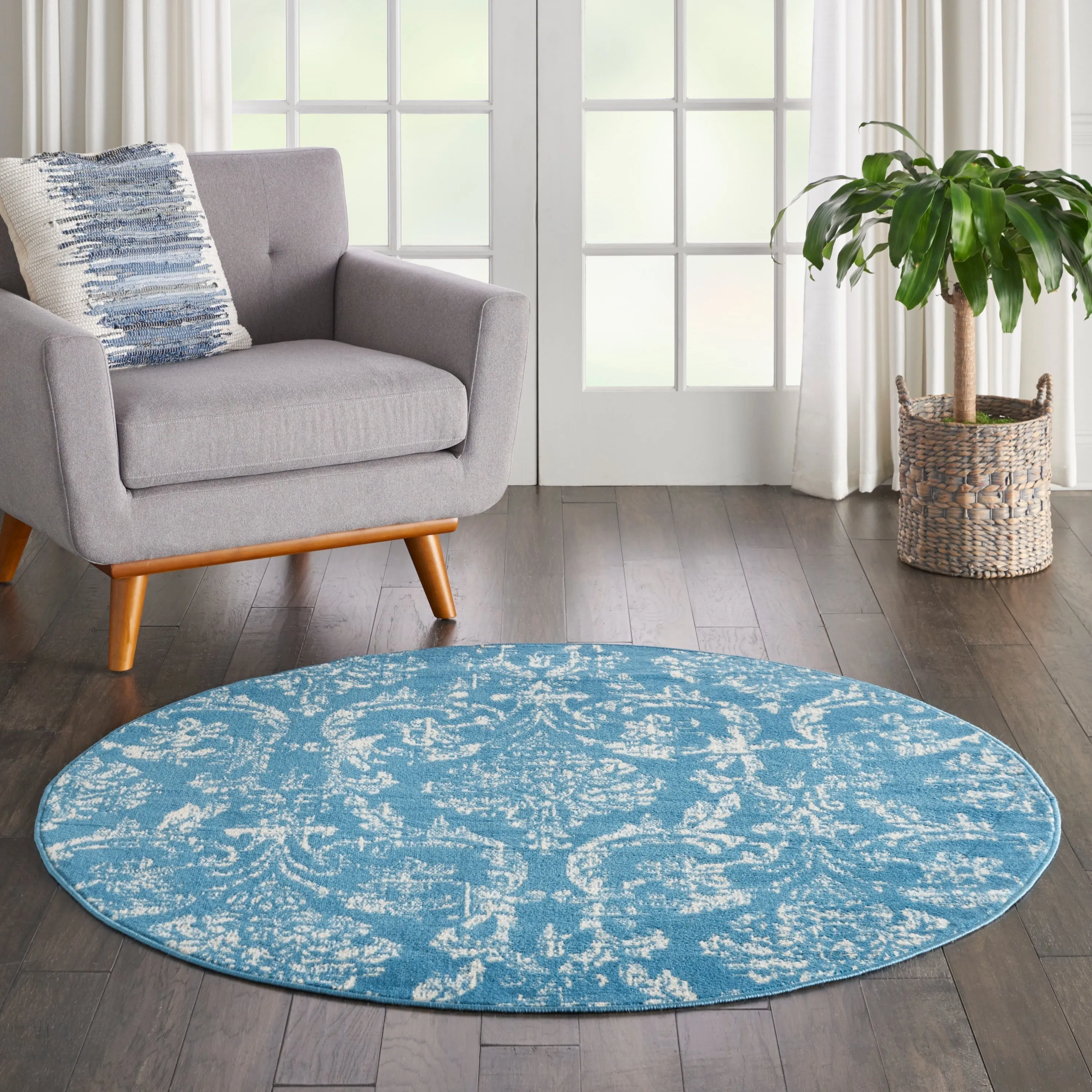Nourison Jubilant Vintage Farmhouse Damask Area Rug