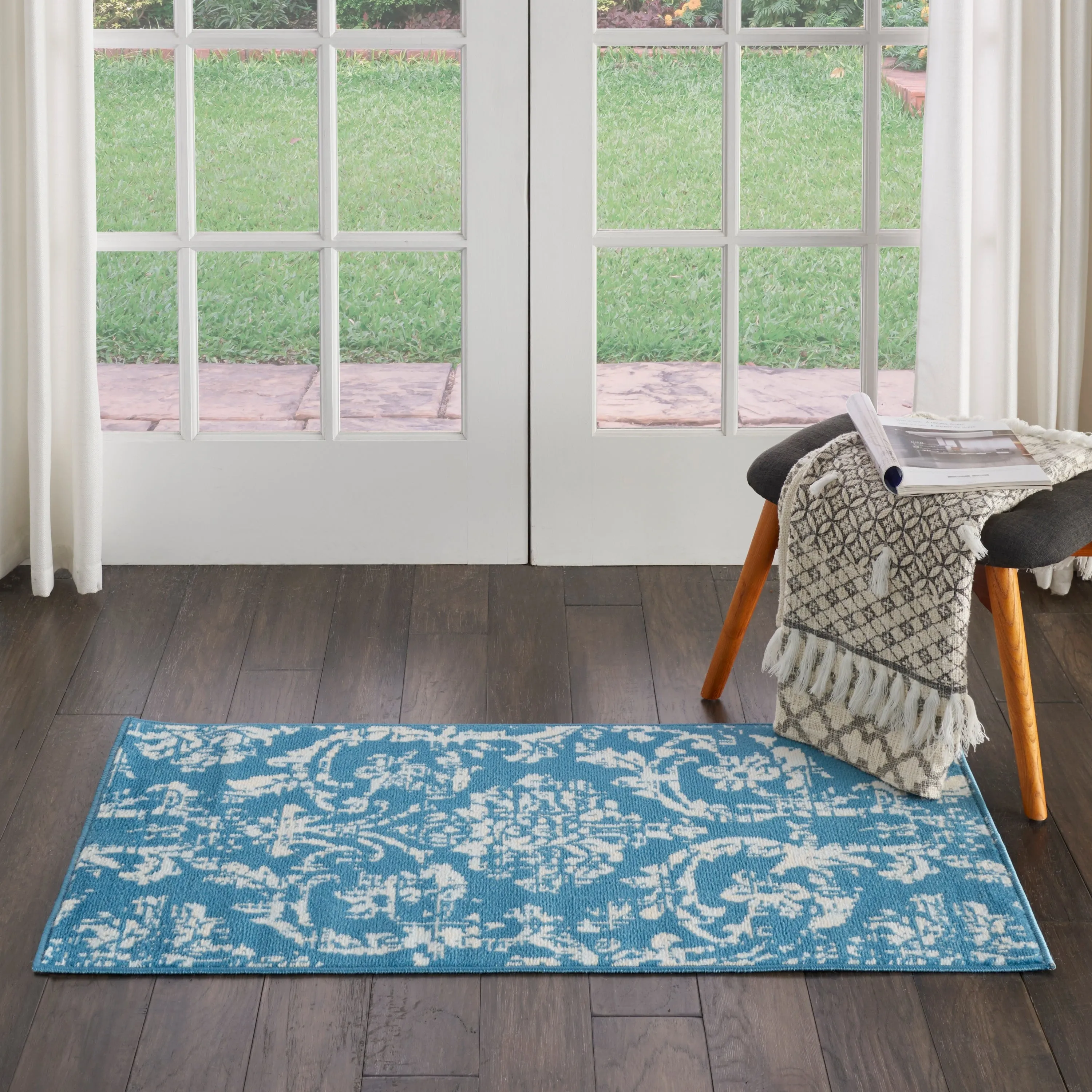 Nourison Jubilant Vintage Farmhouse Damask Area Rug