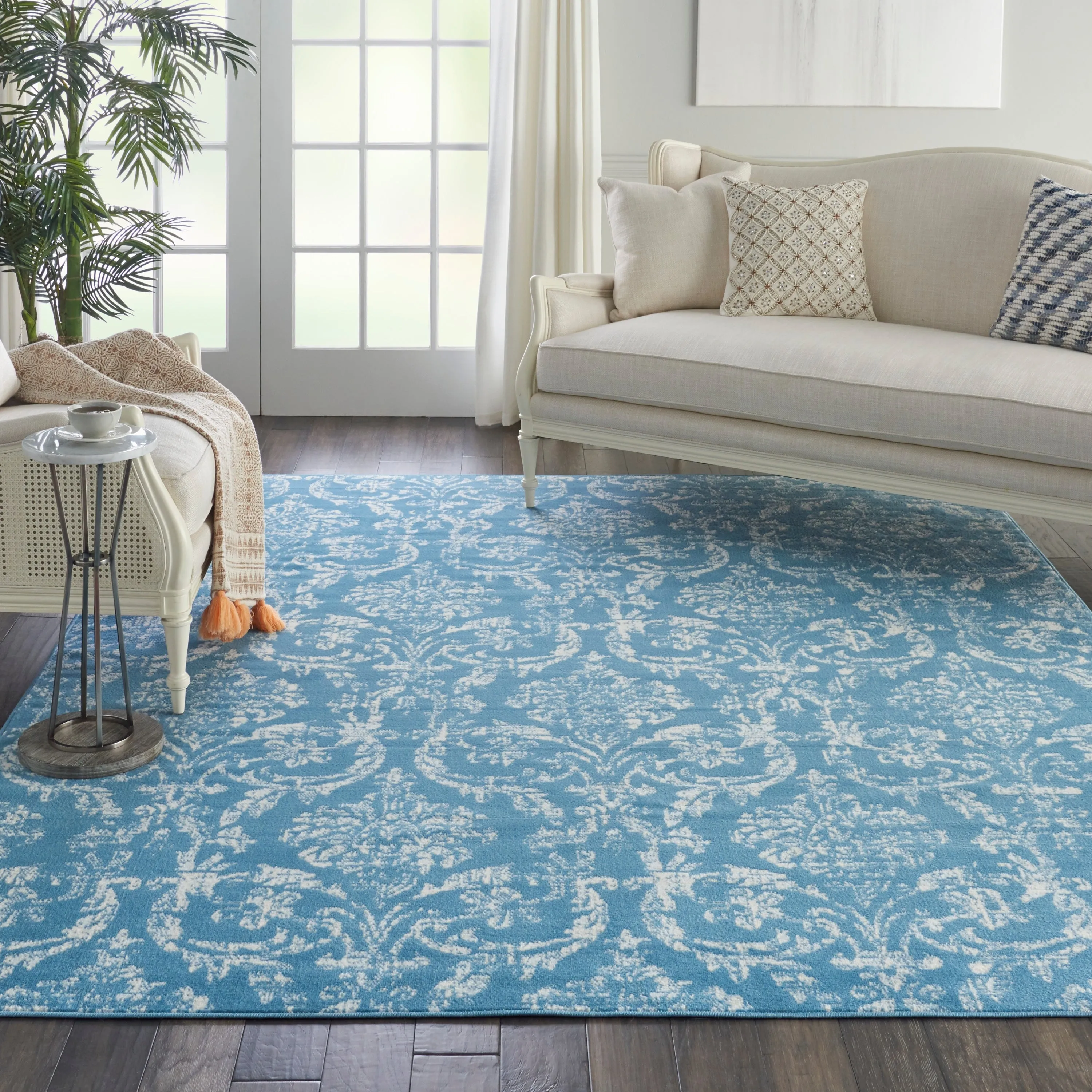 Nourison Jubilant Vintage Farmhouse Damask Area Rug
