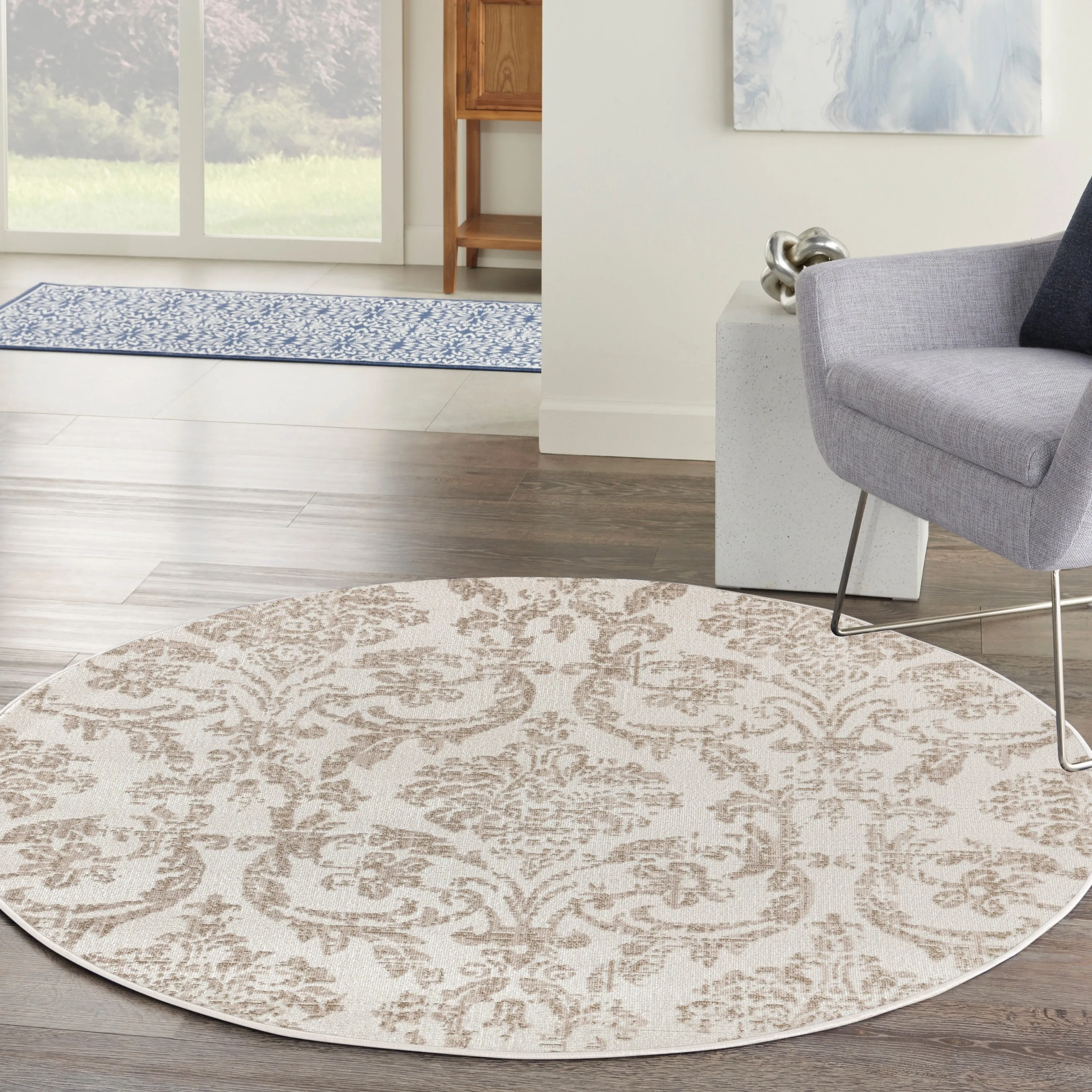 Nourison Jubilant Vintage Farmhouse Damask Area Rug