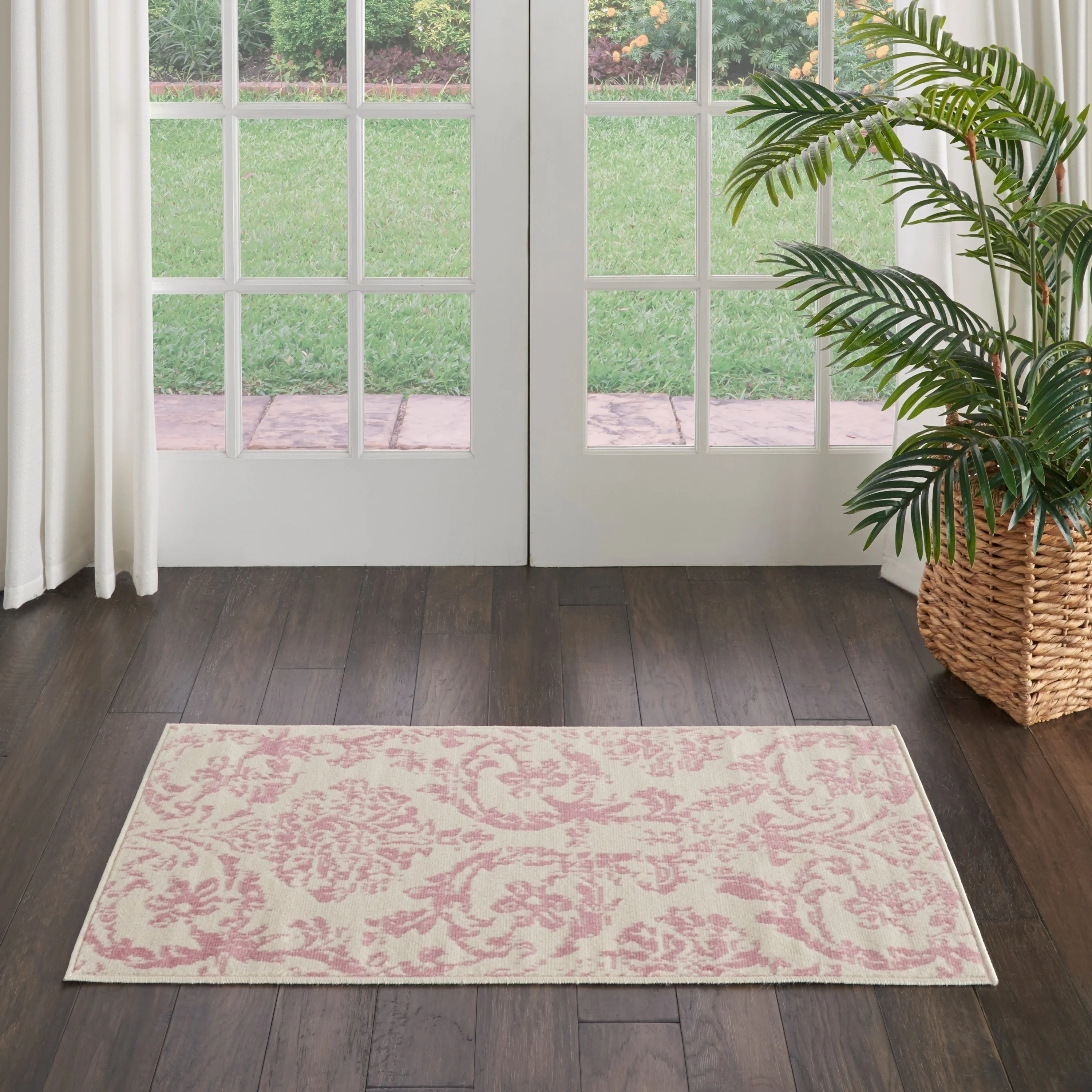 Nourison Jubilant Vintage Farmhouse Damask Area Rug