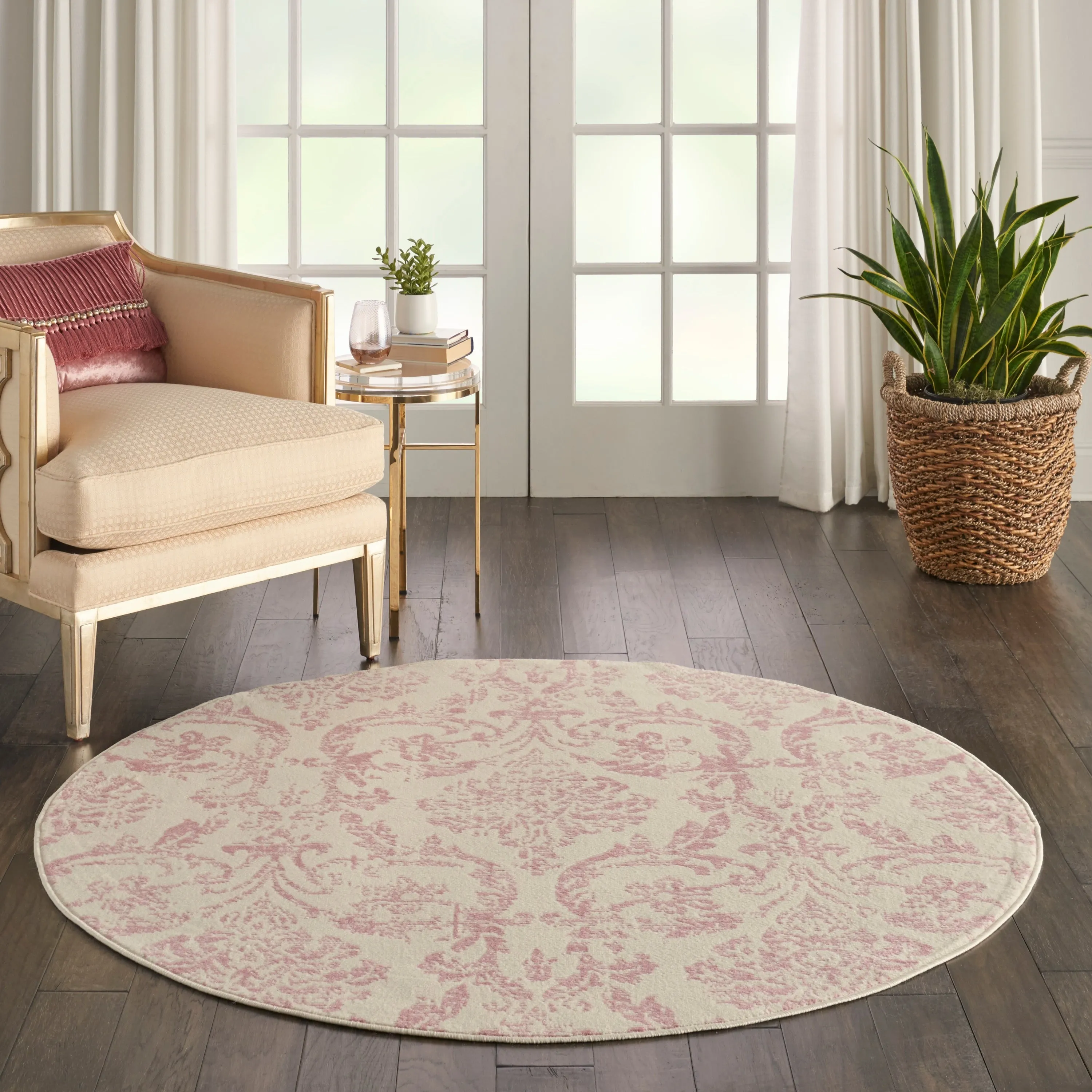 Nourison Jubilant Vintage Farmhouse Damask Area Rug