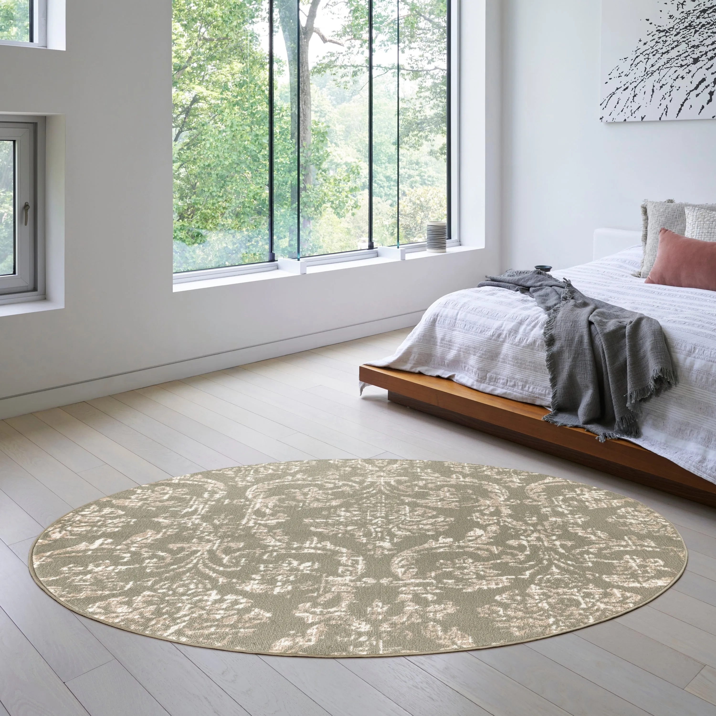 Nourison Jubilant Vintage Farmhouse Damask Area Rug