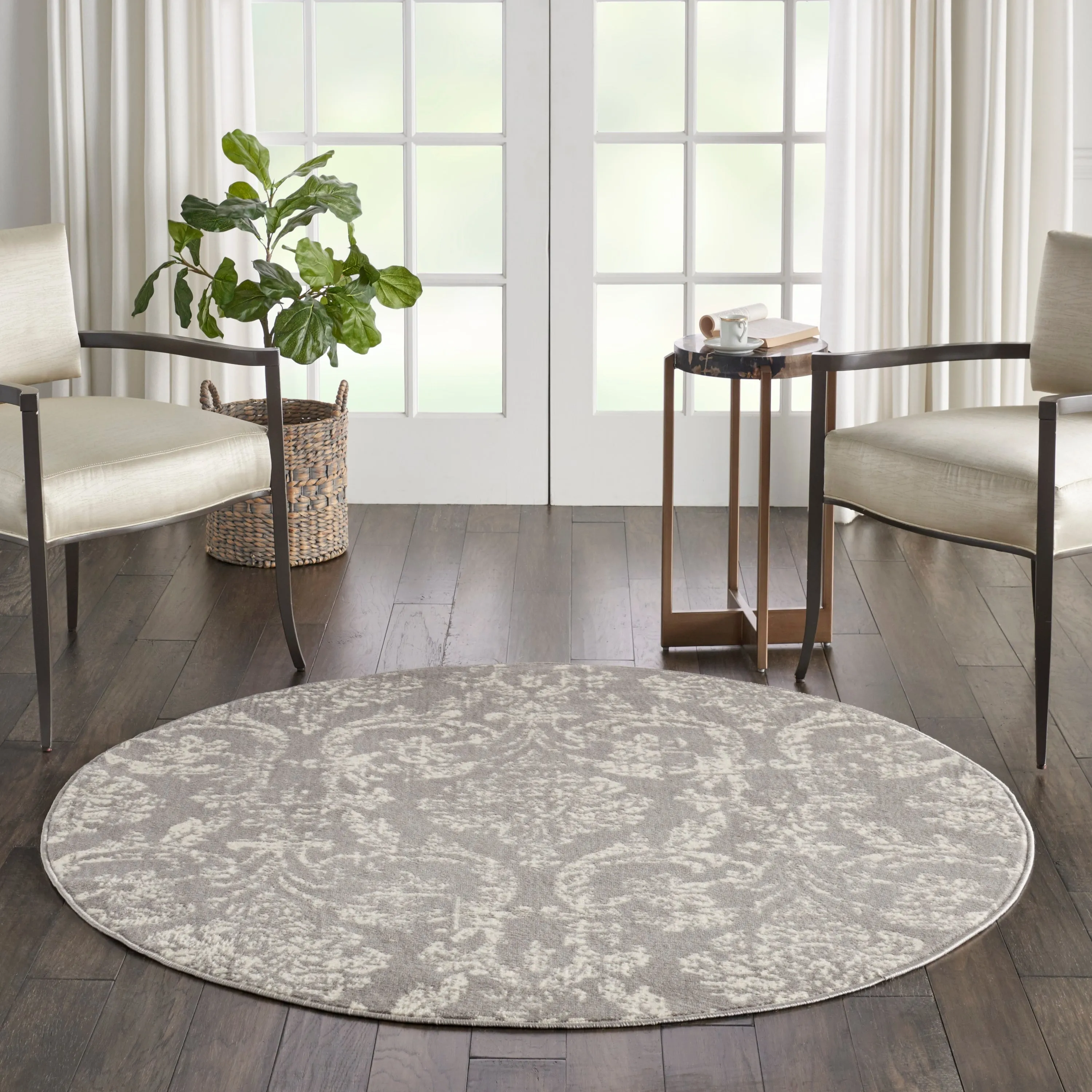 Nourison Jubilant Vintage Farmhouse Damask Area Rug