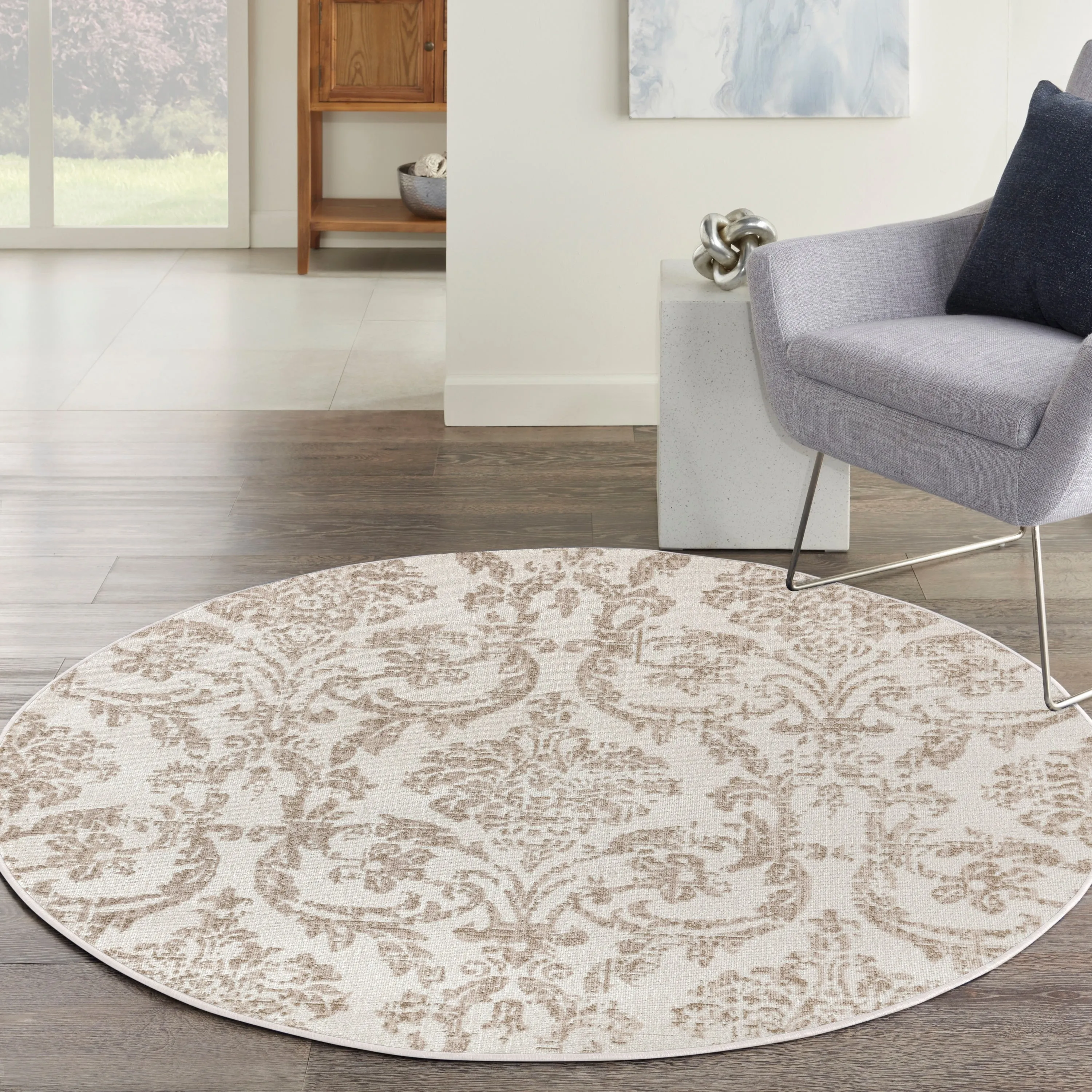 Nourison Jubilant Vintage Farmhouse Damask Area Rug