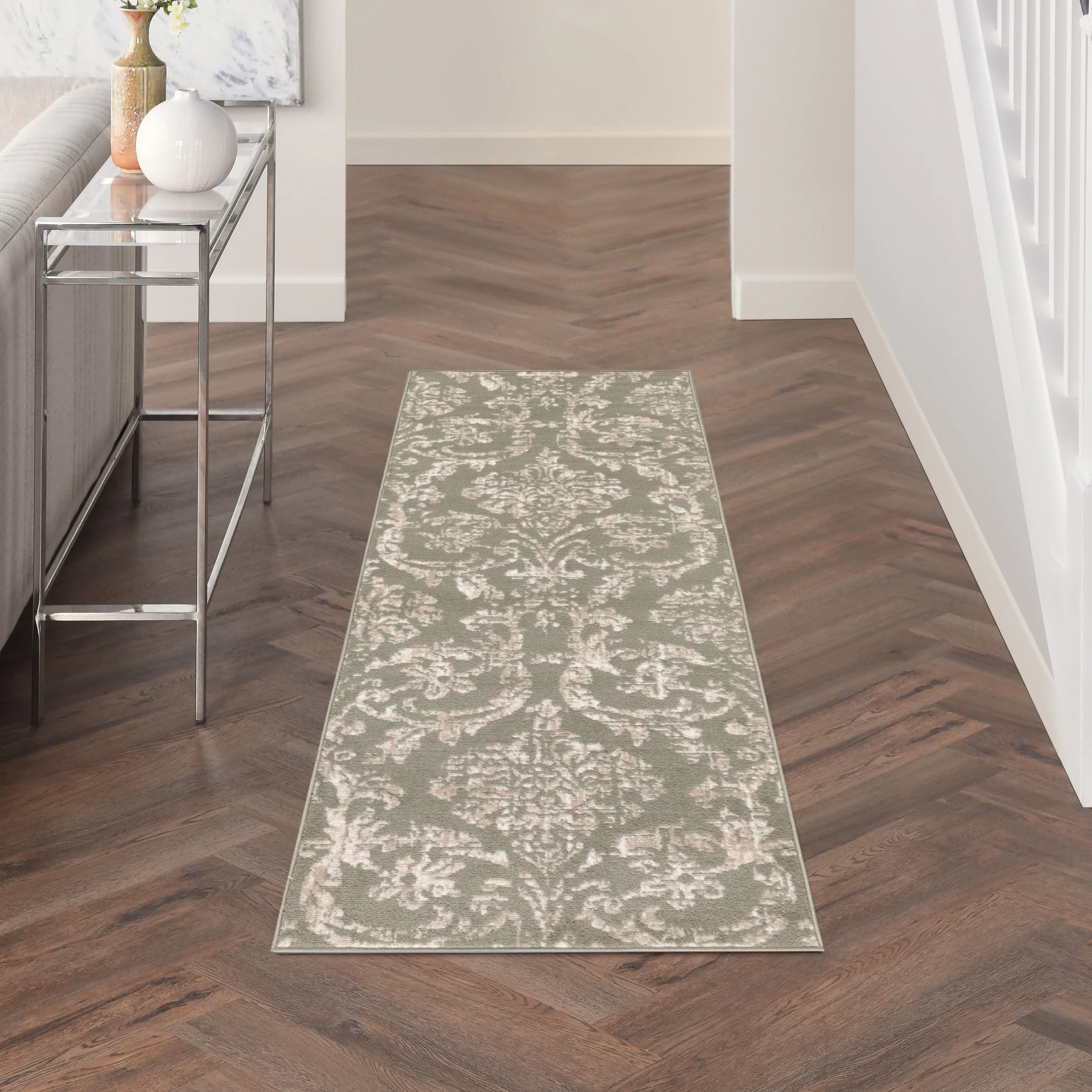 Nourison Jubilant Vintage Farmhouse Damask Area Rug