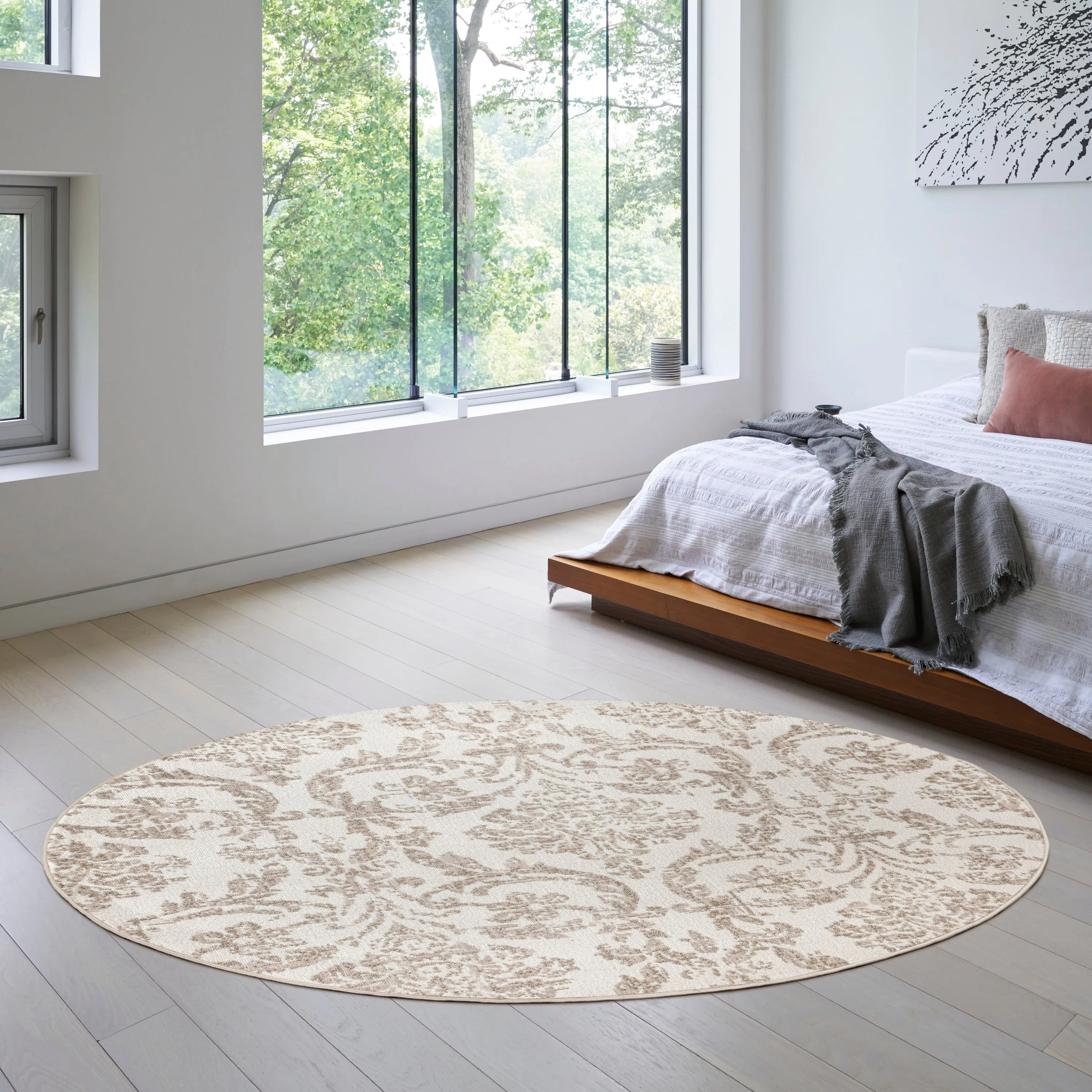 Nourison Jubilant Vintage Farmhouse Damask Area Rug