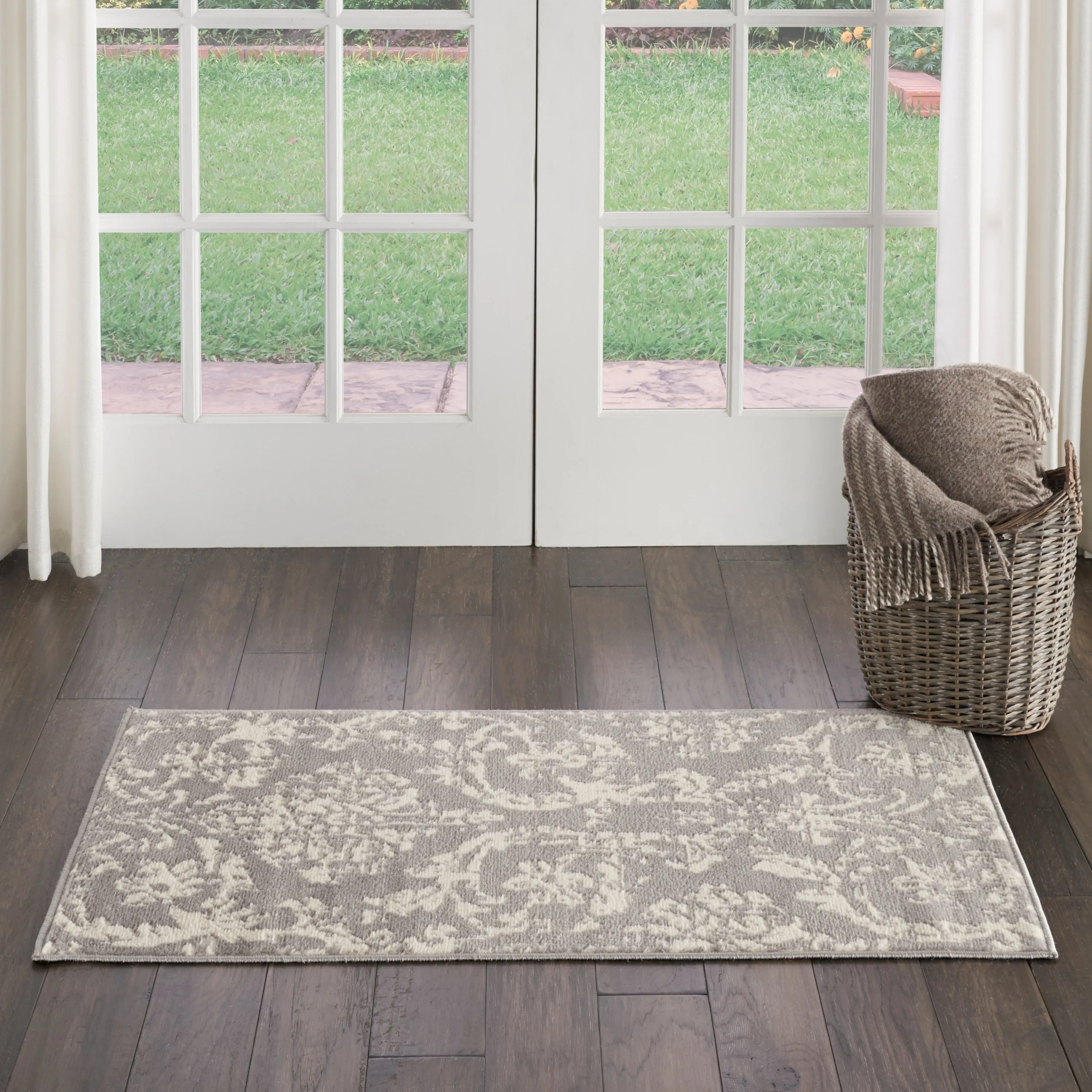 Nourison Jubilant Vintage Farmhouse Damask Area Rug