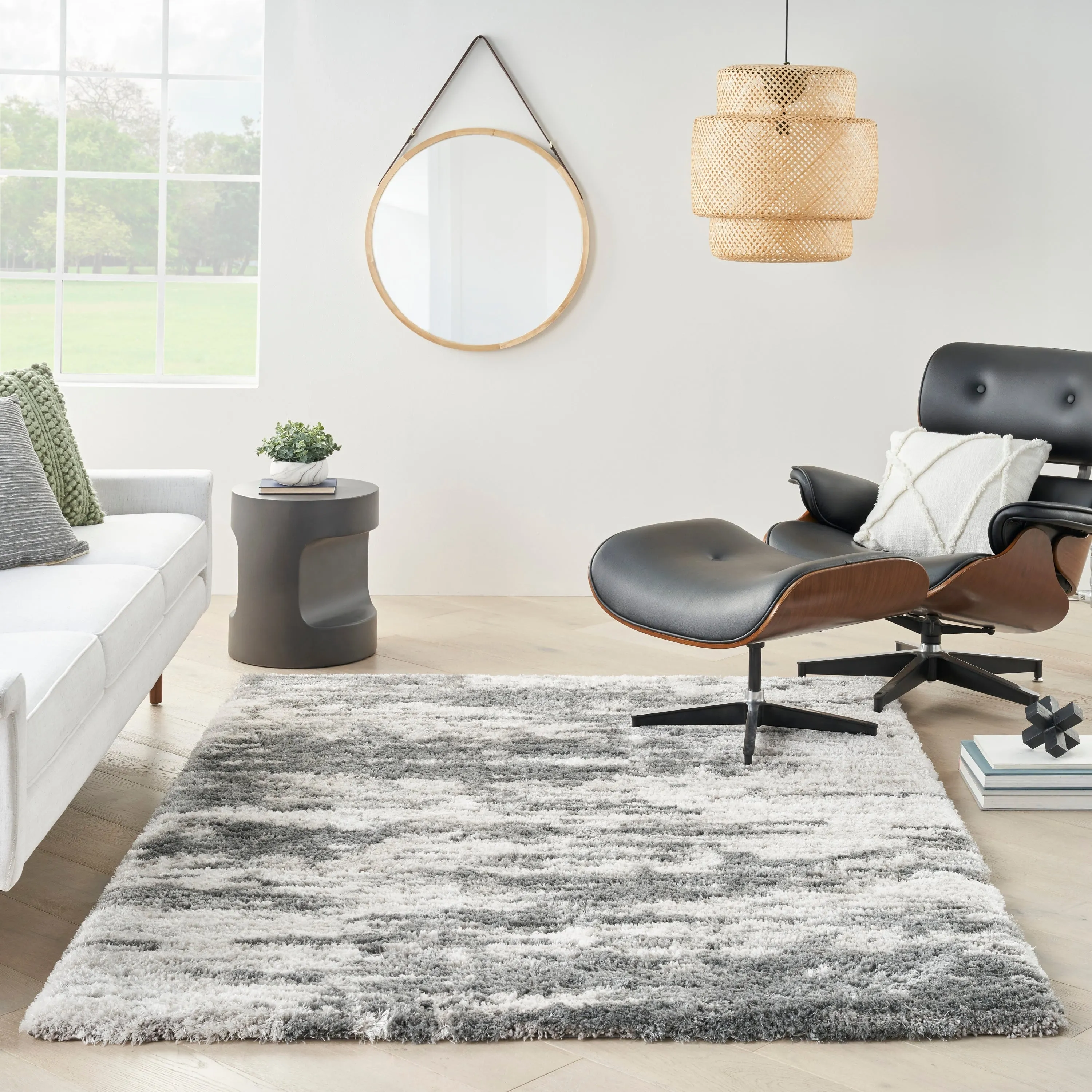 Nourison Luxurious Shag 1.25 Plush Contemporary Abstract Area Rug