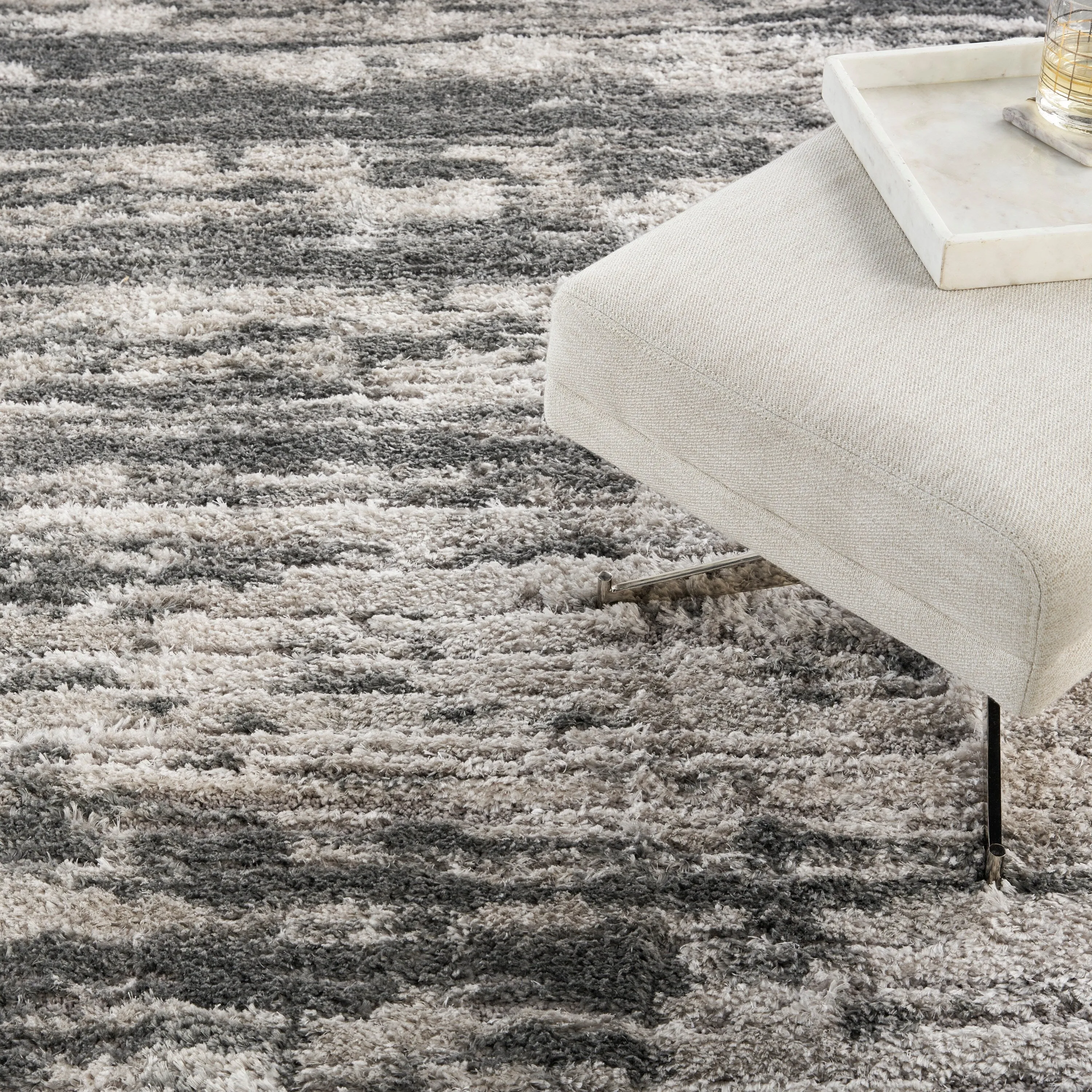 Nourison Luxurious Shag 1.25 Plush Contemporary Abstract Area Rug