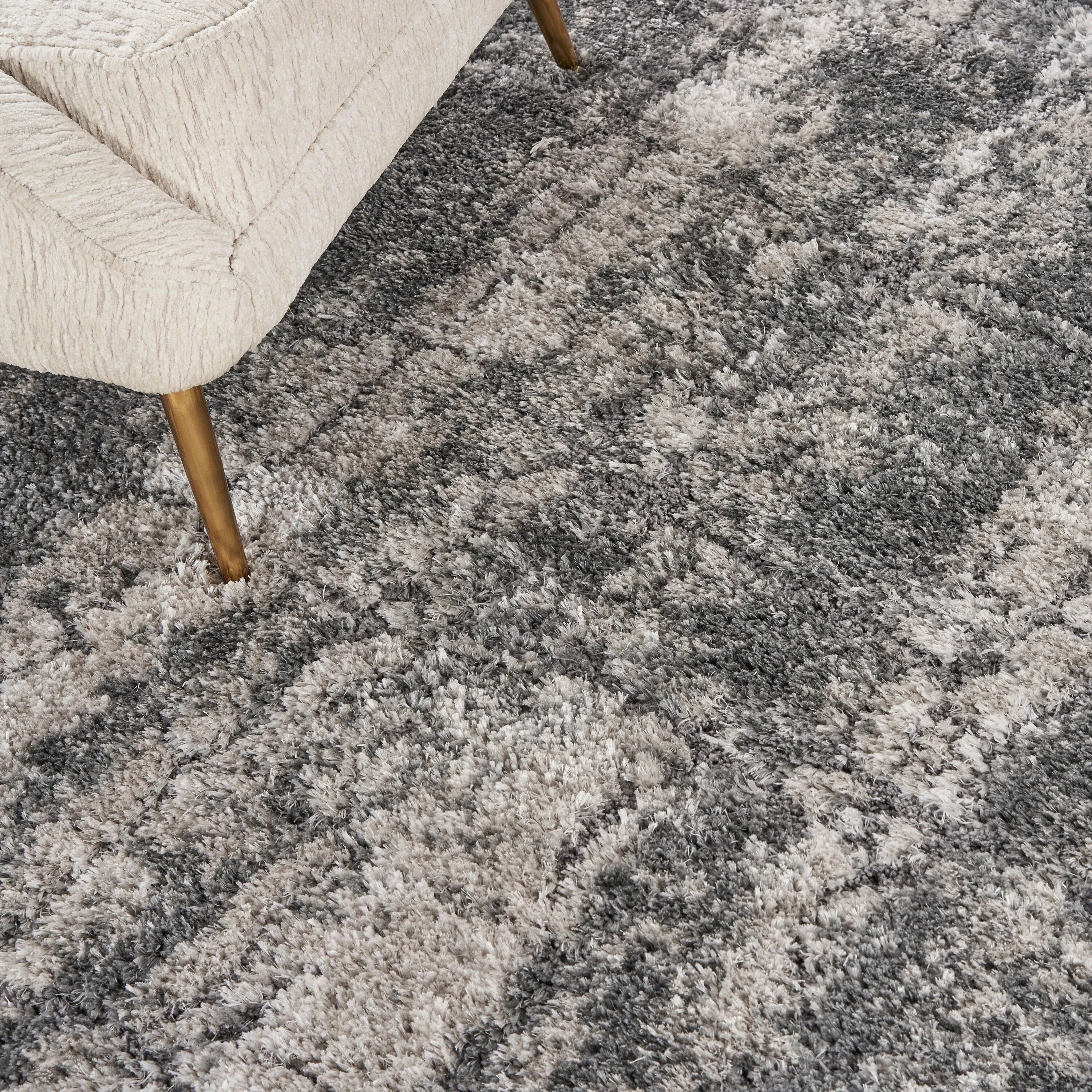 Nourison Luxurious Shag High Pile Contemporary Abstract Area Rug
