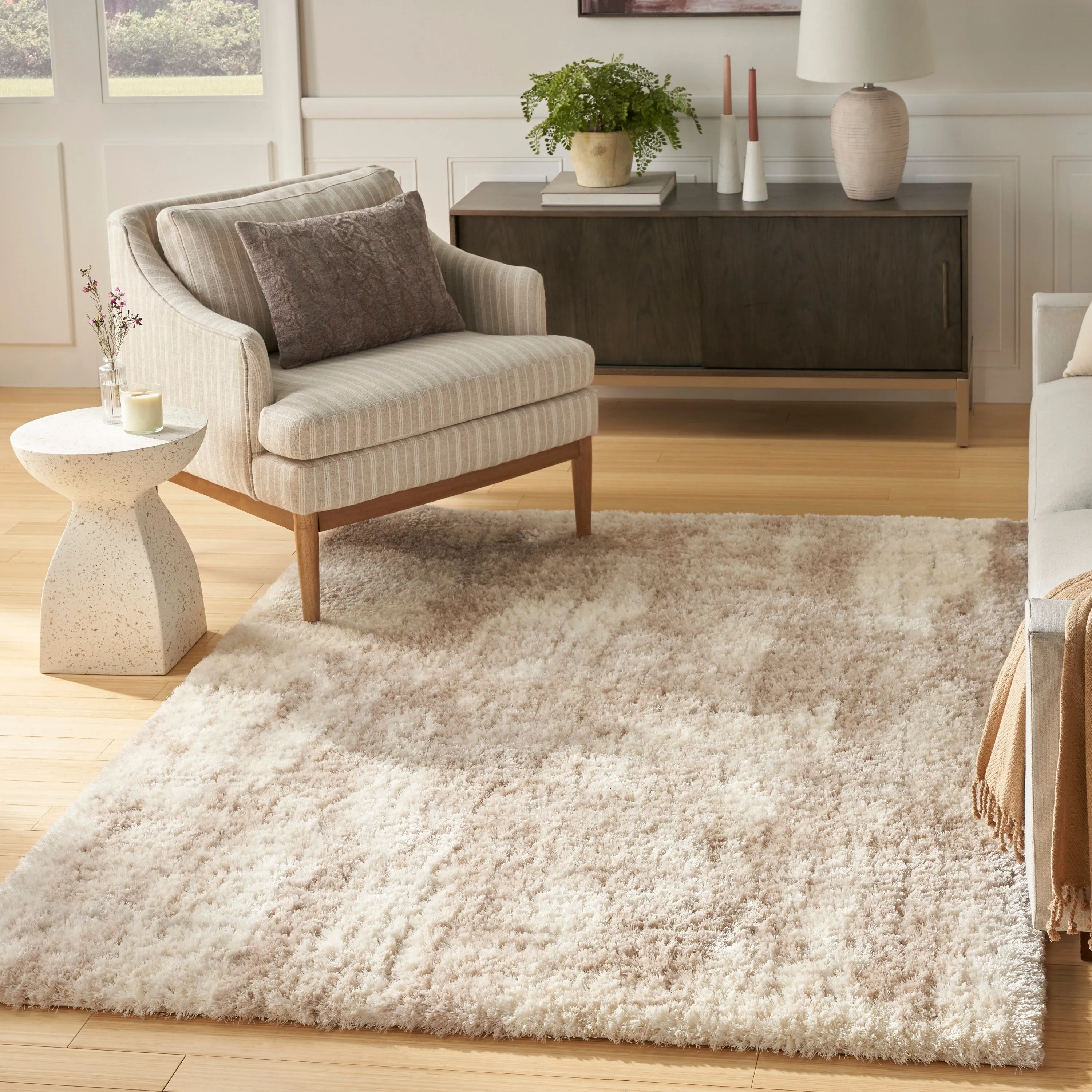 Nourison Luxurious Shag High Pile Contemporary Abstract Area Rug