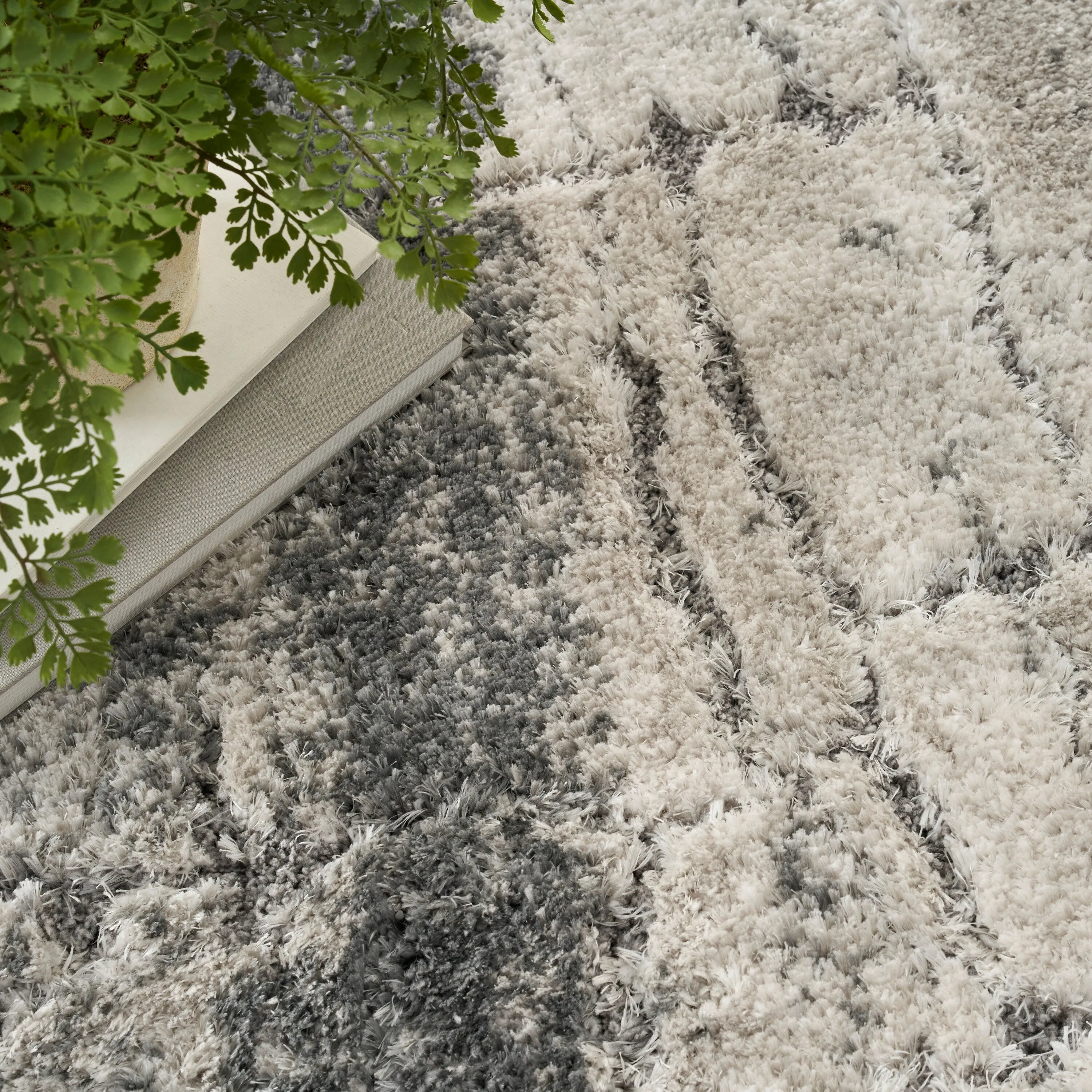 Nourison Luxurious Shag High Pile Contemporary Abstract Area Rug