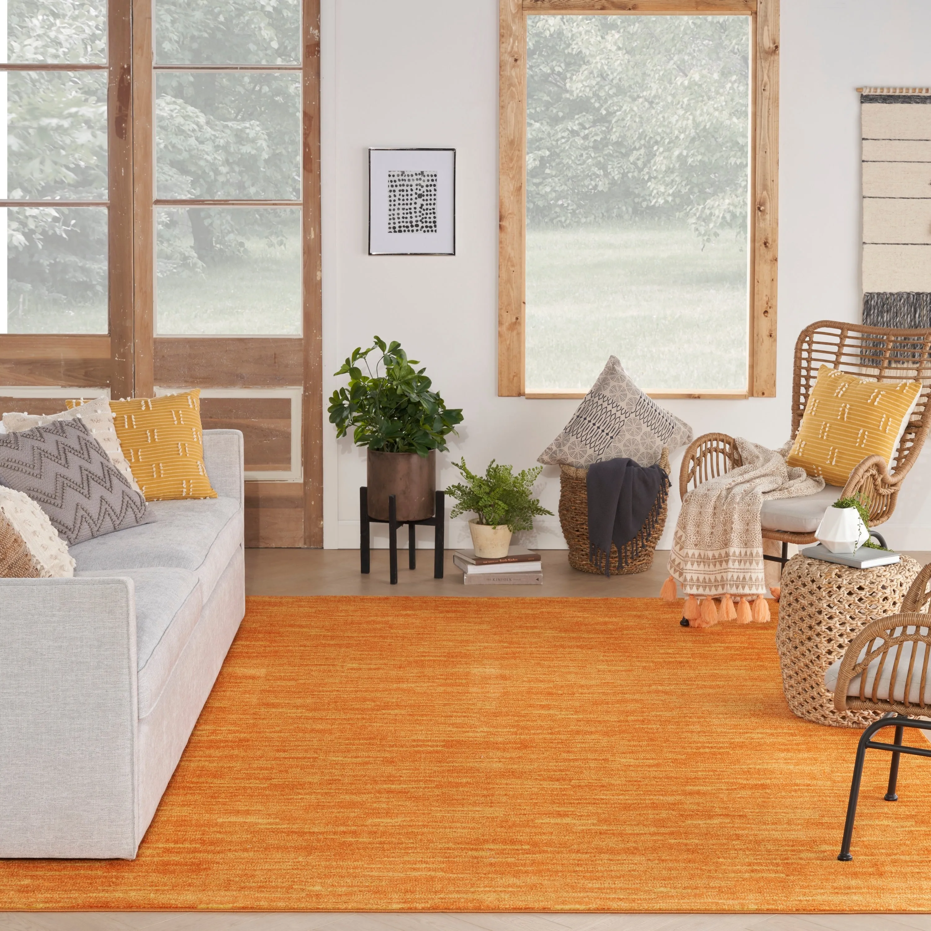Nourison Modern Solid Indoor/Outdoor Area Rug