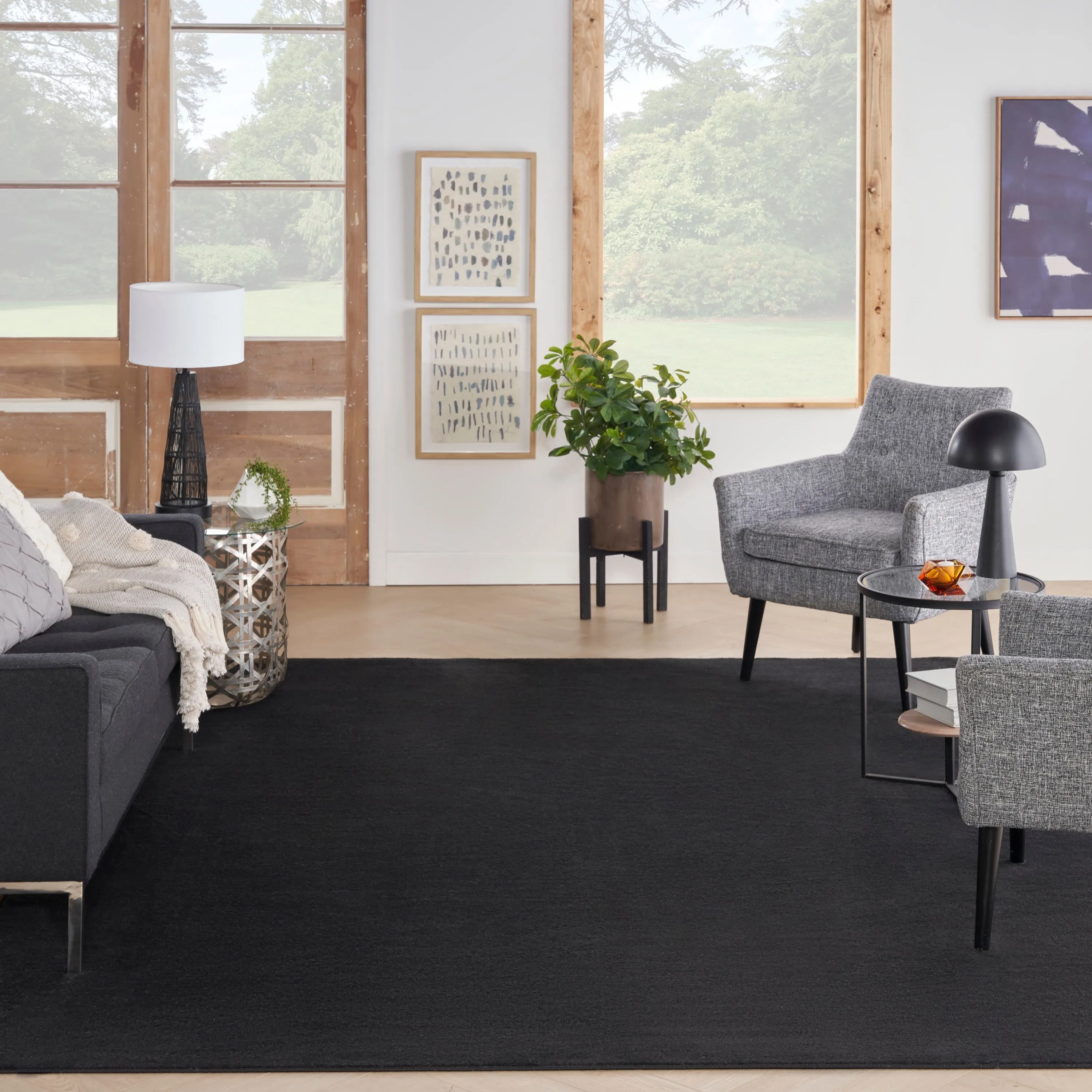 Nourison Modern Solid Indoor/Outdoor Area Rug