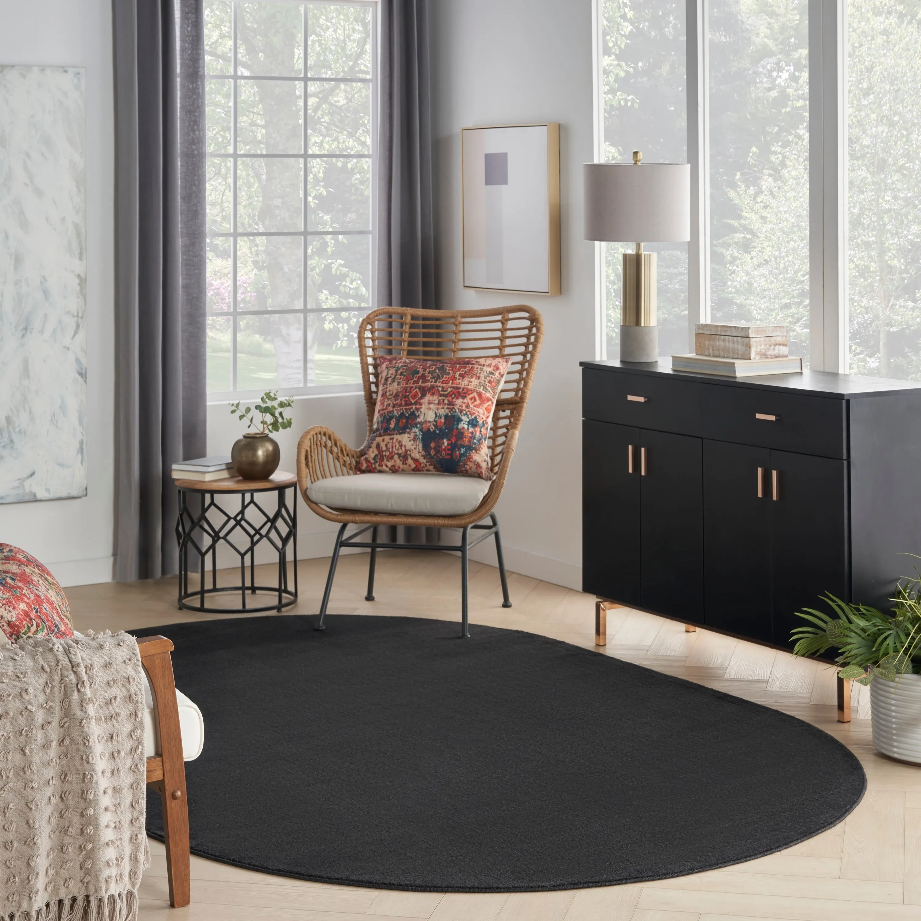 Nourison Modern Solid Indoor/Outdoor Area Rug
