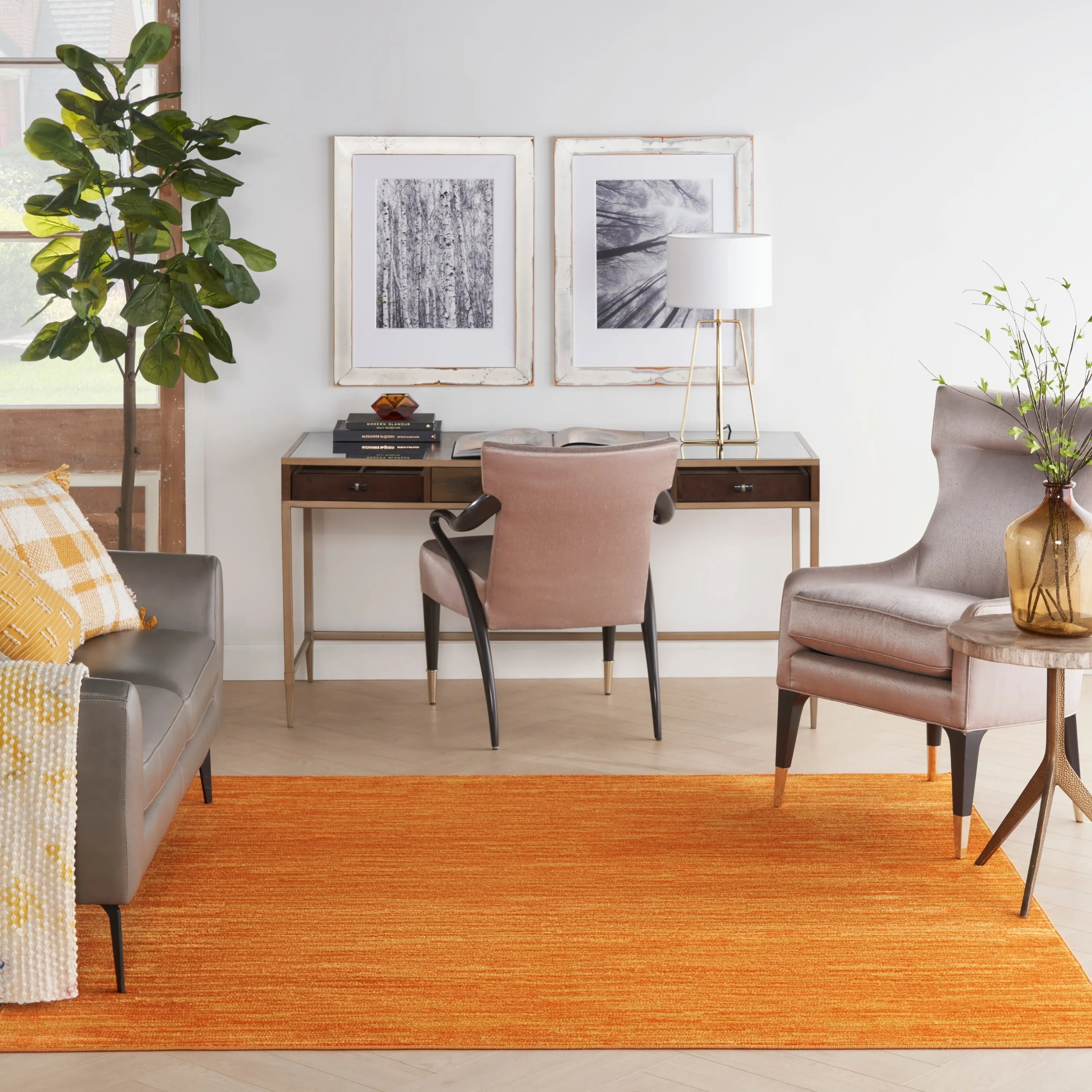 Nourison Modern Solid Indoor/Outdoor Area Rug