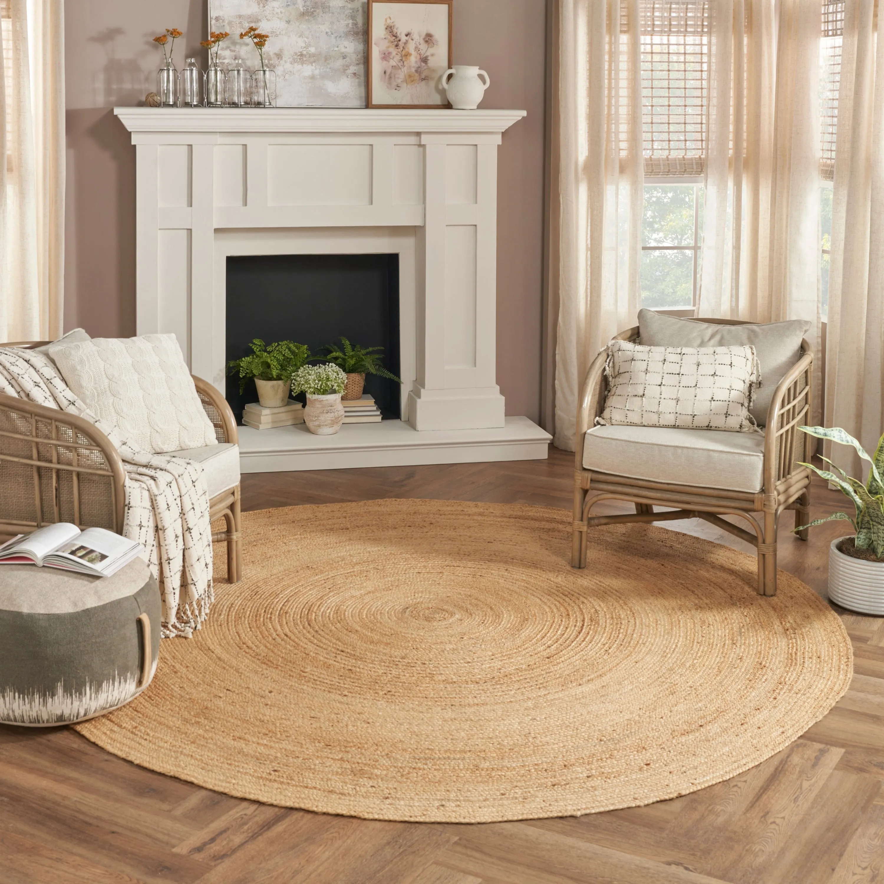 Nourison Natural Jute Indoor Solid Area Rug