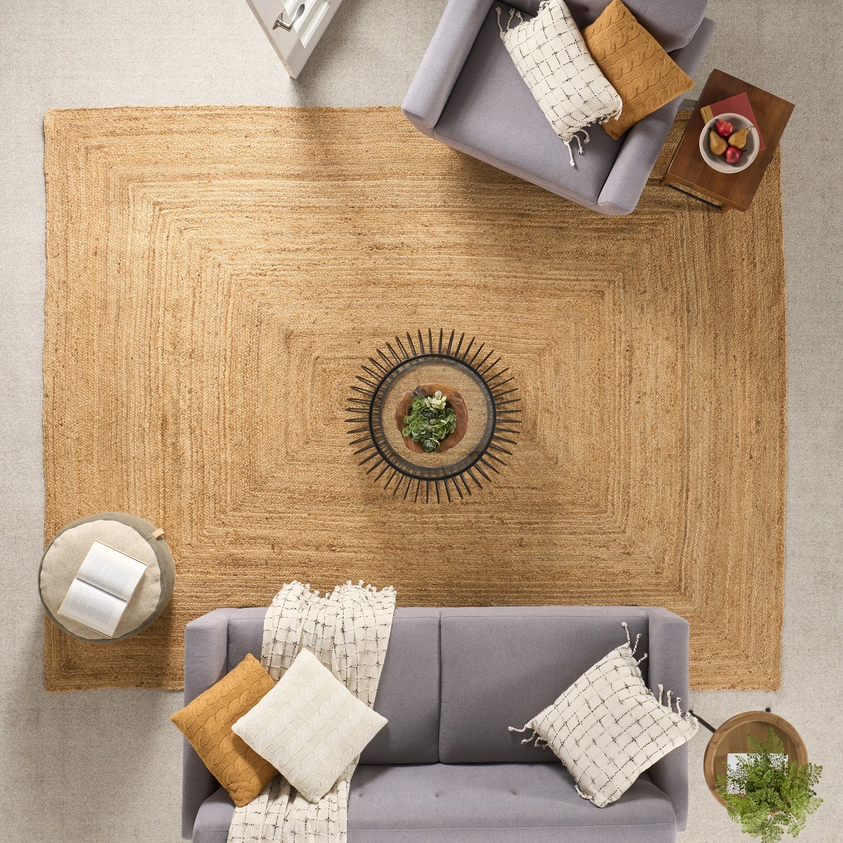 Nourison Natural Jute Indoor Solid Area Rug