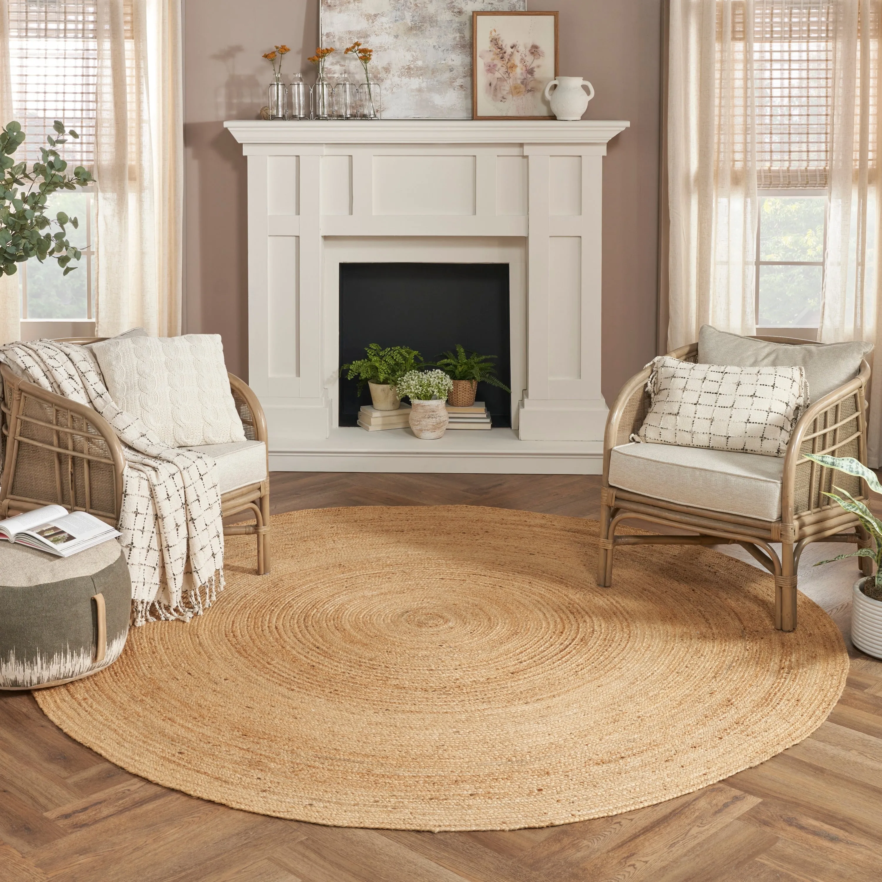 Nourison Natural Jute Indoor Solid Area Rug