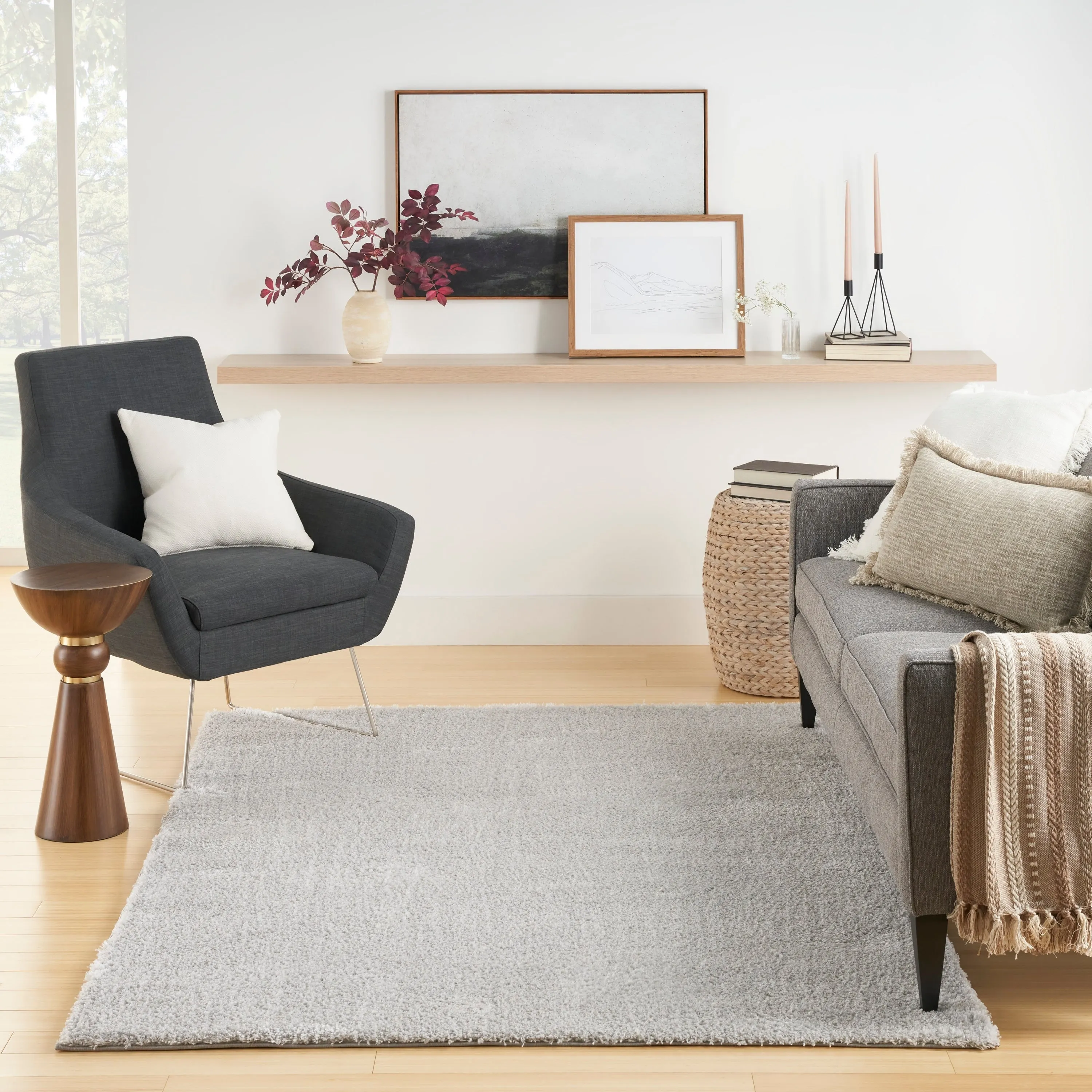 Nourison Pacific Shag Indoor only Solid Area Rug