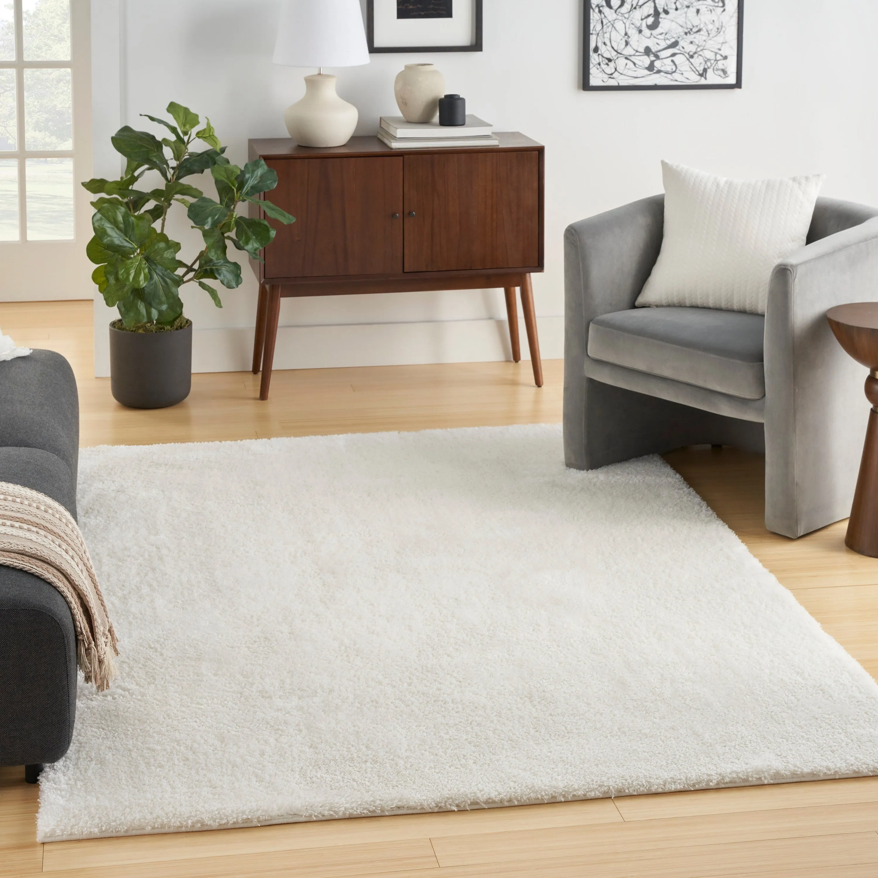 Nourison Pacific Shag Indoor only Solid Area Rug