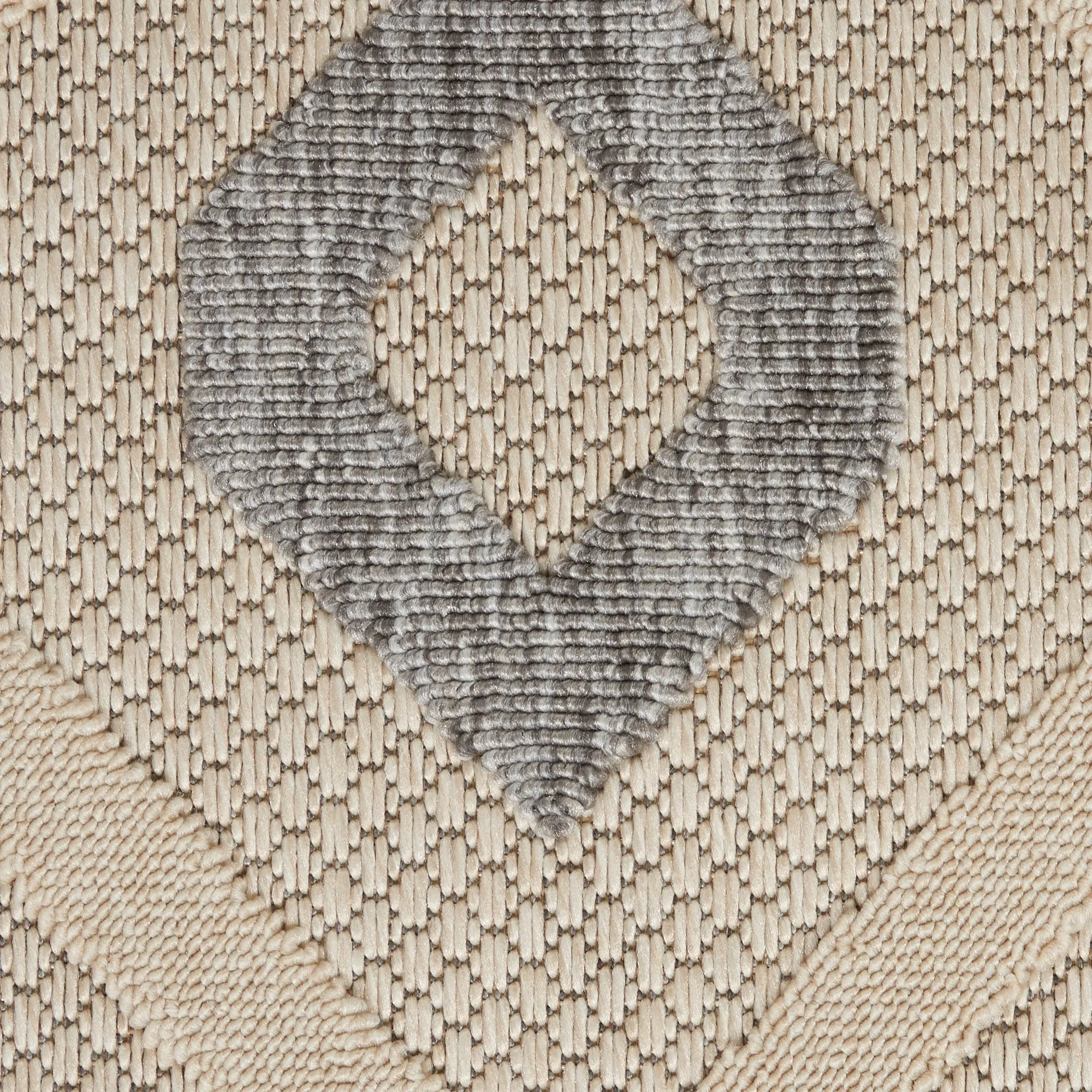 Nourison Palamos Modern Textured Geometric Indoor Outdoor Area Rug