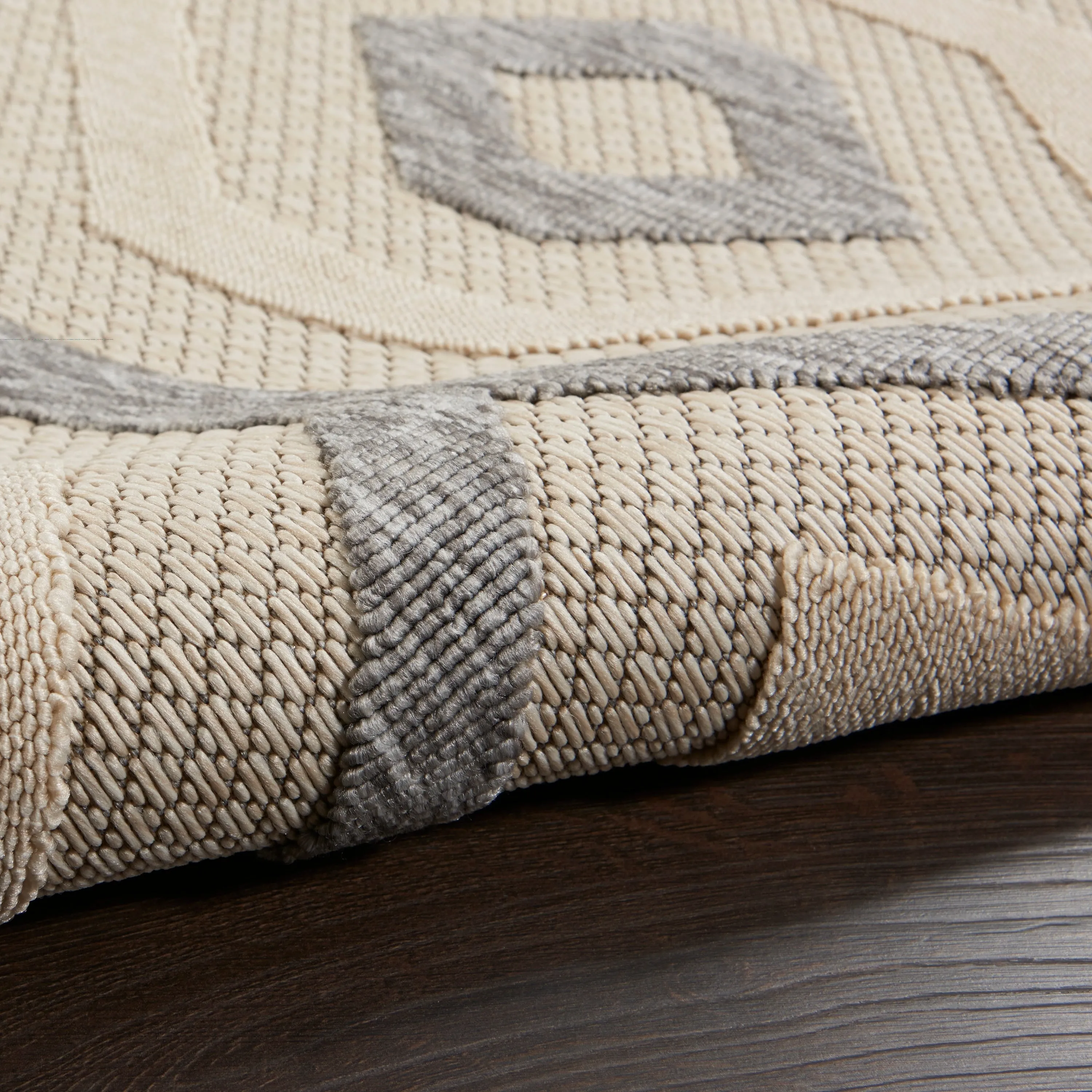 Nourison Palamos Modern Textured Geometric Indoor Outdoor Area Rug