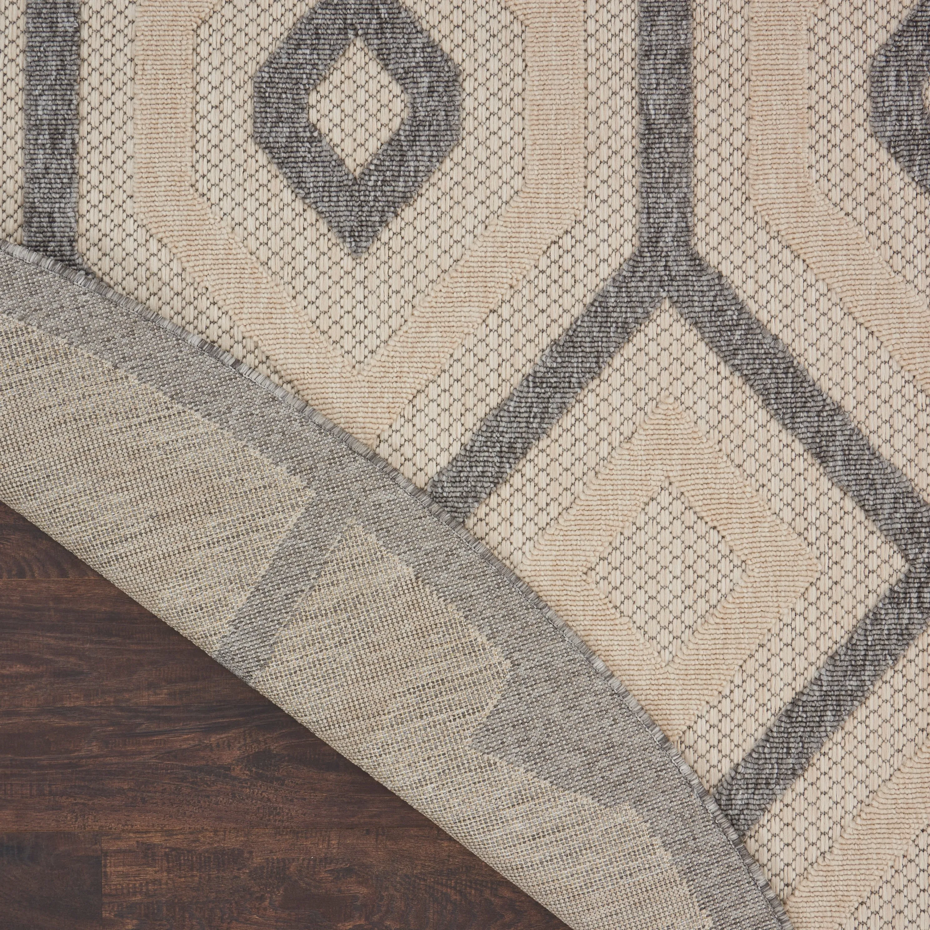 Nourison Palamos Modern Textured Geometric Indoor Outdoor Area Rug